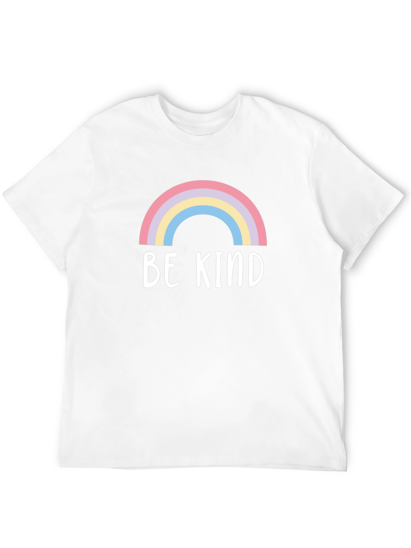 Be Kind Rainbow Graphic Tee - Black Cotton T-Shirt