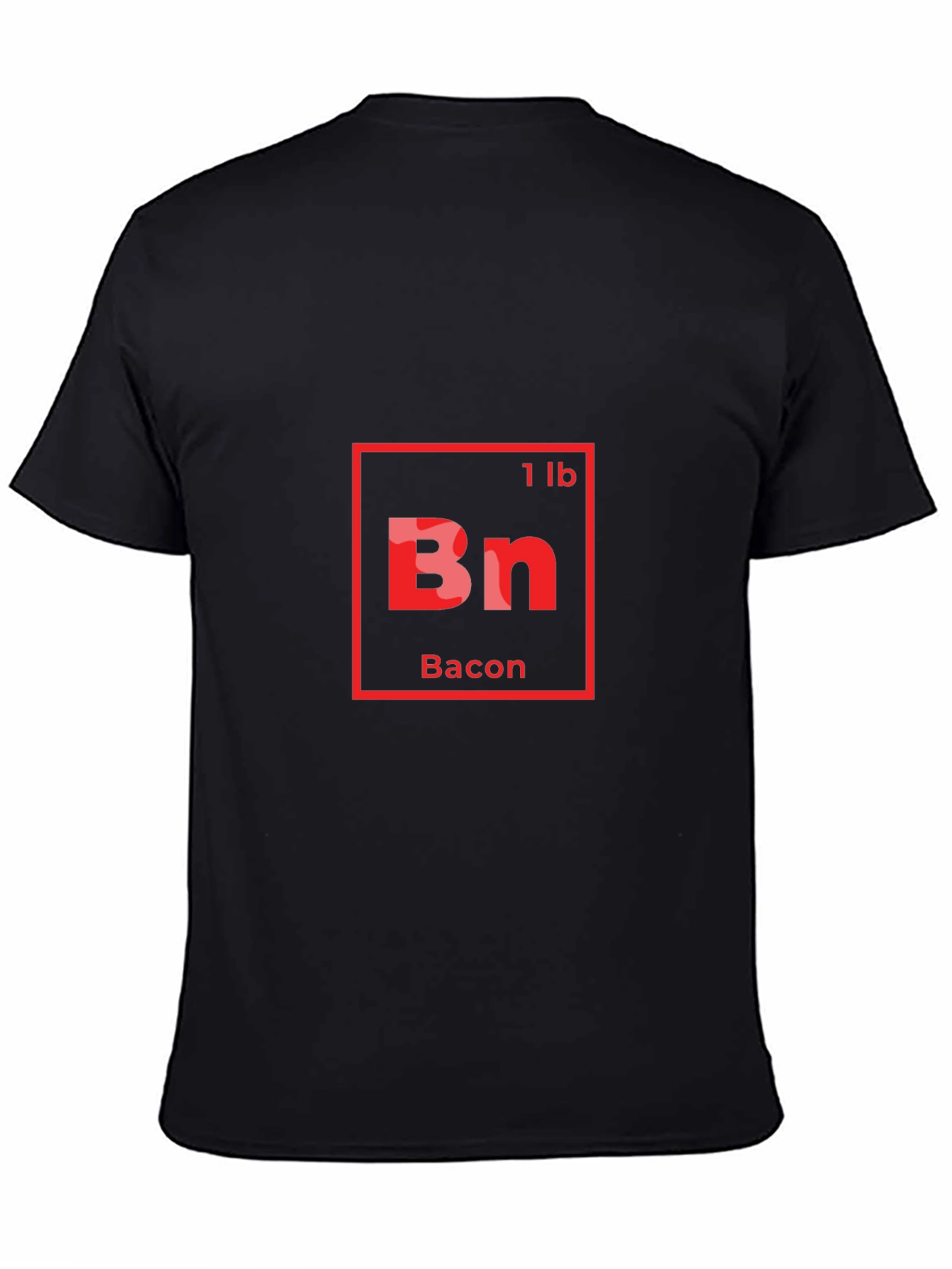 Bacon Periodic Table Style Mens Black T-Shirt