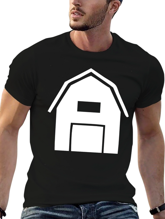 Barn Graphic Tee - Black Cotton Shirt