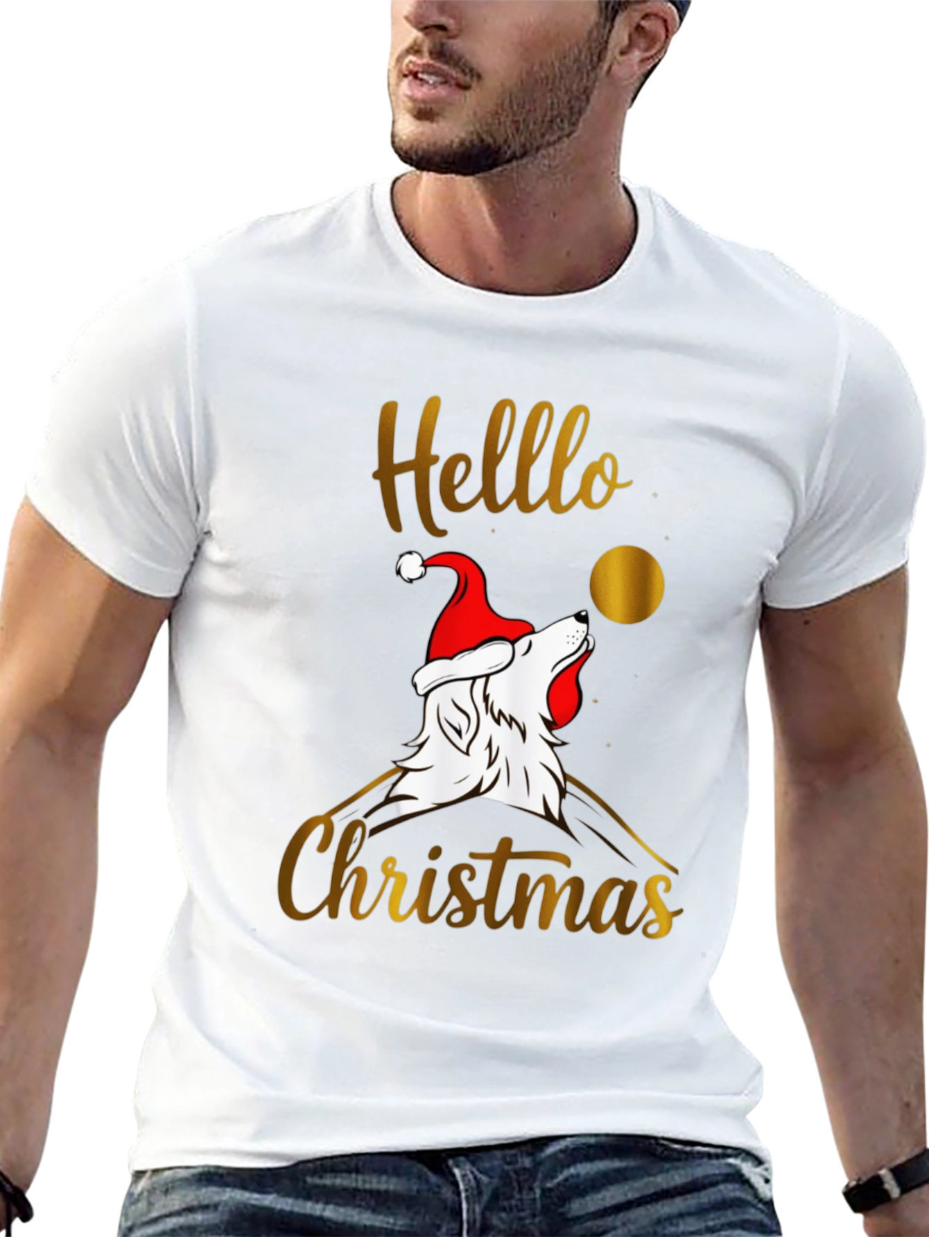 Hello Christmas Wolf T-Shirt