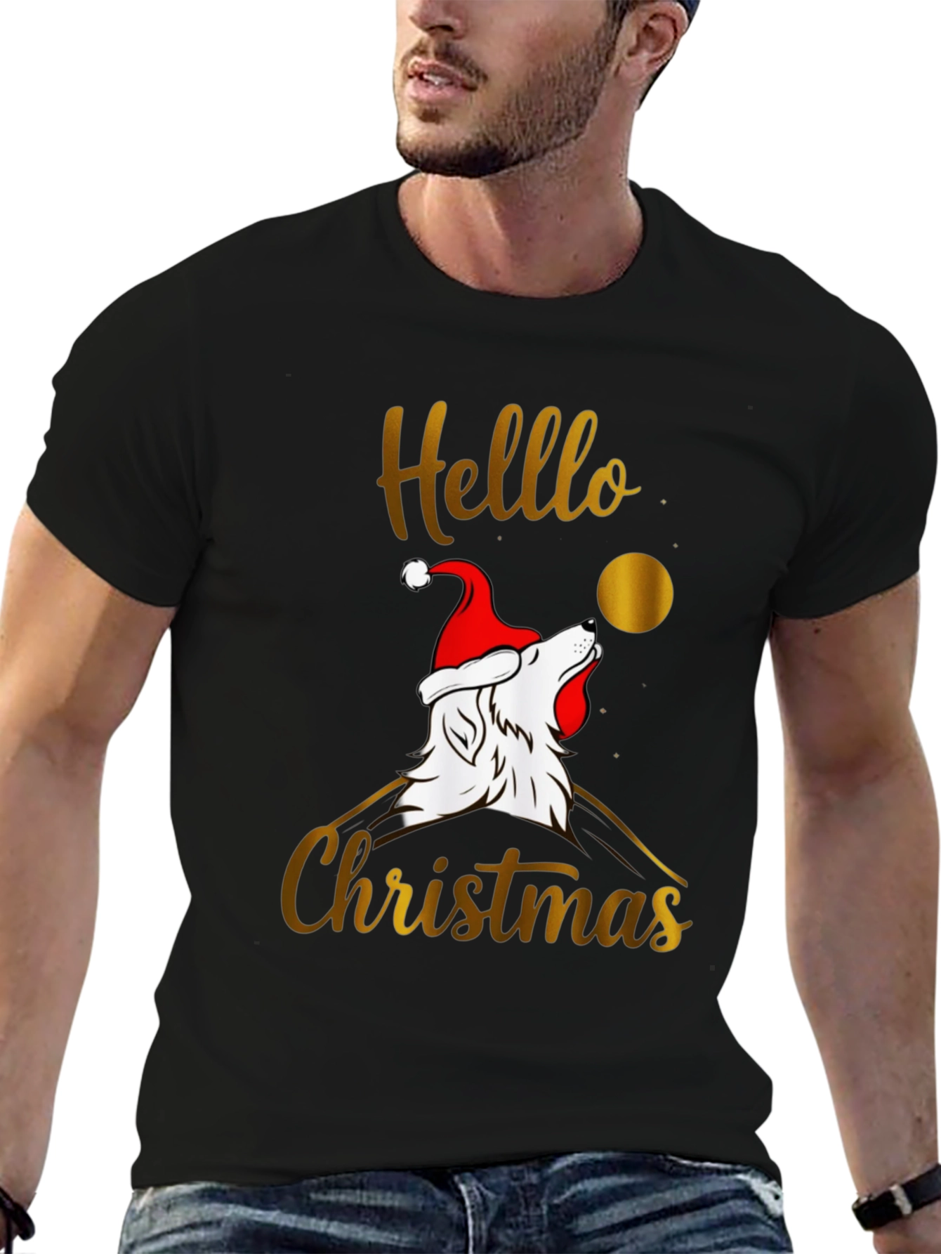 Hello Christmas Wolf T-Shirt