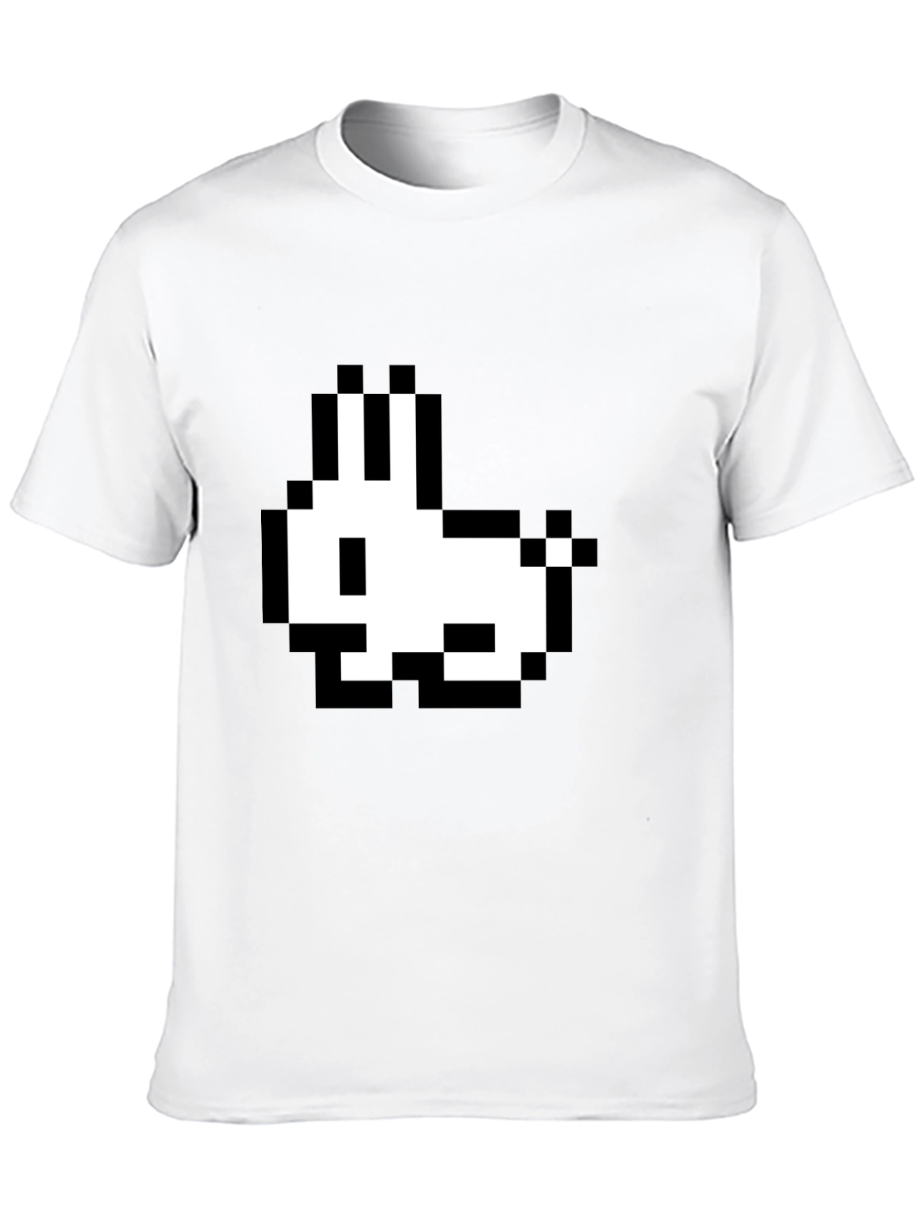 Pixel Rabbit Black T-Shirt - Retro Gaming Style