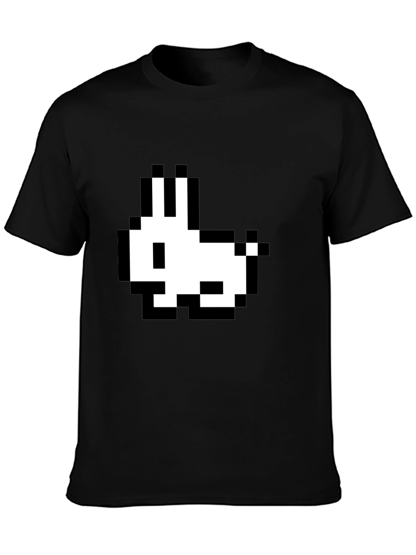 Pixel Rabbit Black T-Shirt - Retro Gaming Style