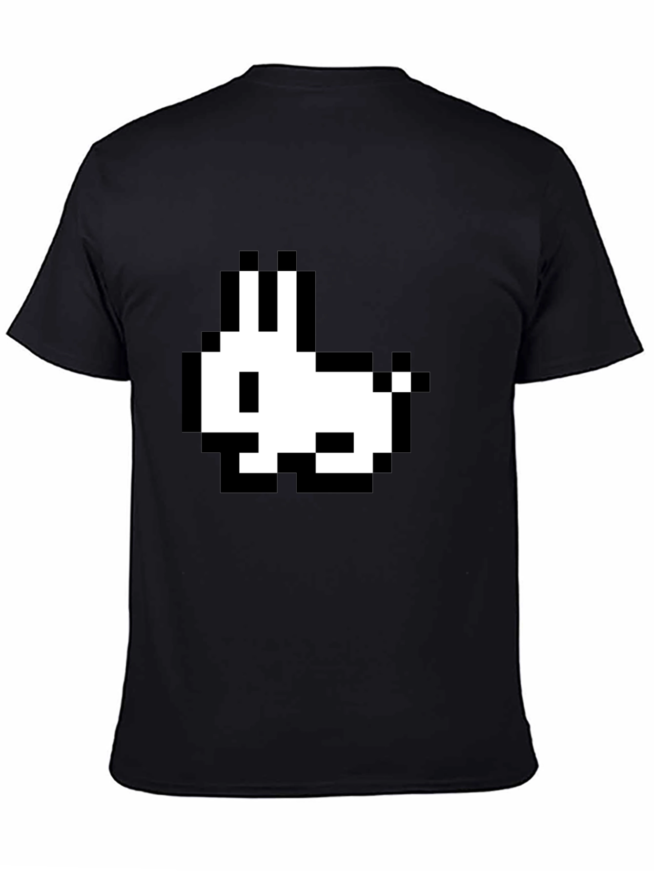 Pixel Rabbit Black T-Shirt - Retro Gaming Style