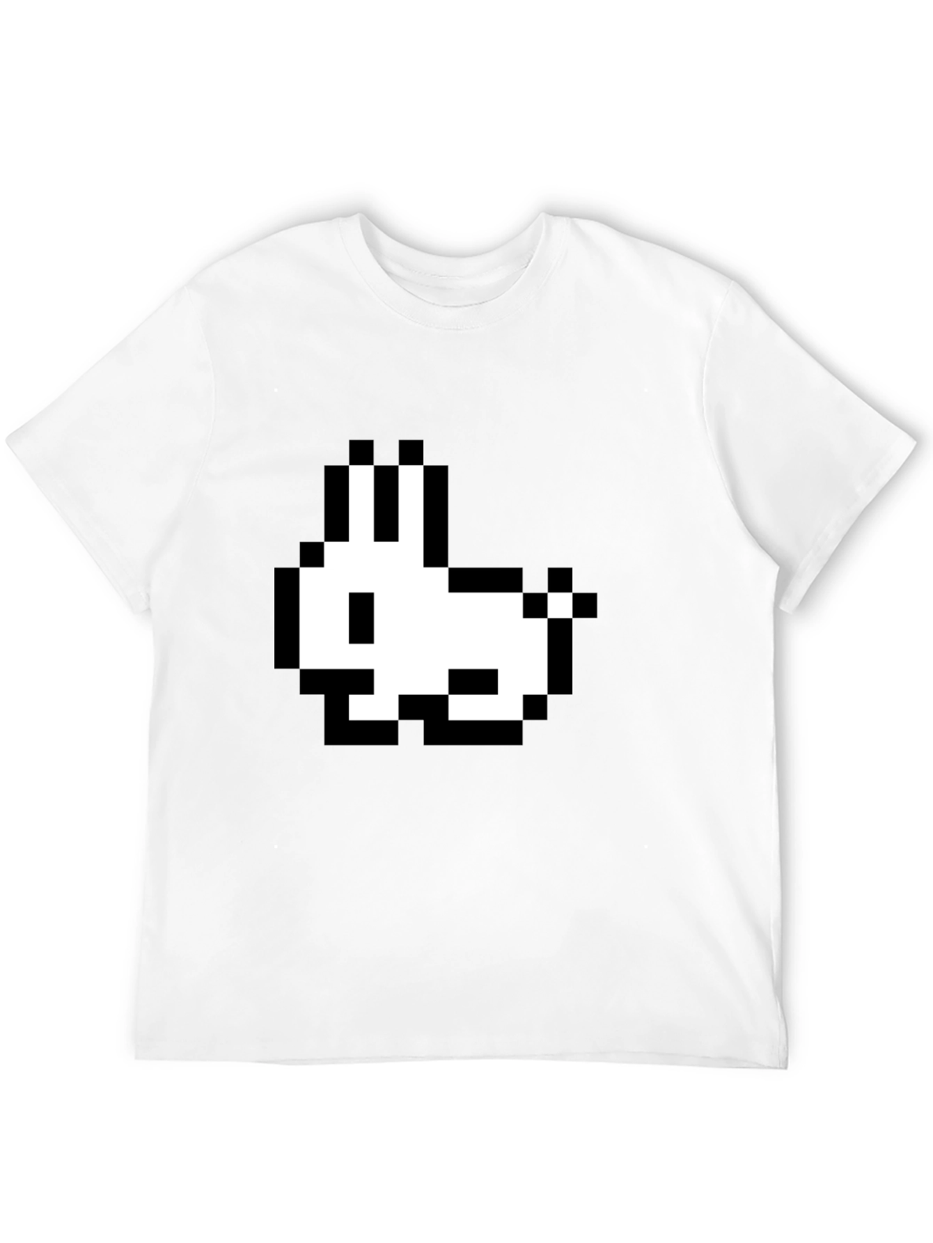 Pixel Rabbit Black T-Shirt - Retro Gaming Style
