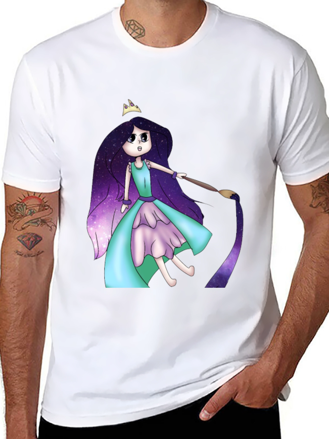 Galaxy Girl Painting T-Shirt - Cool Graphic Tee