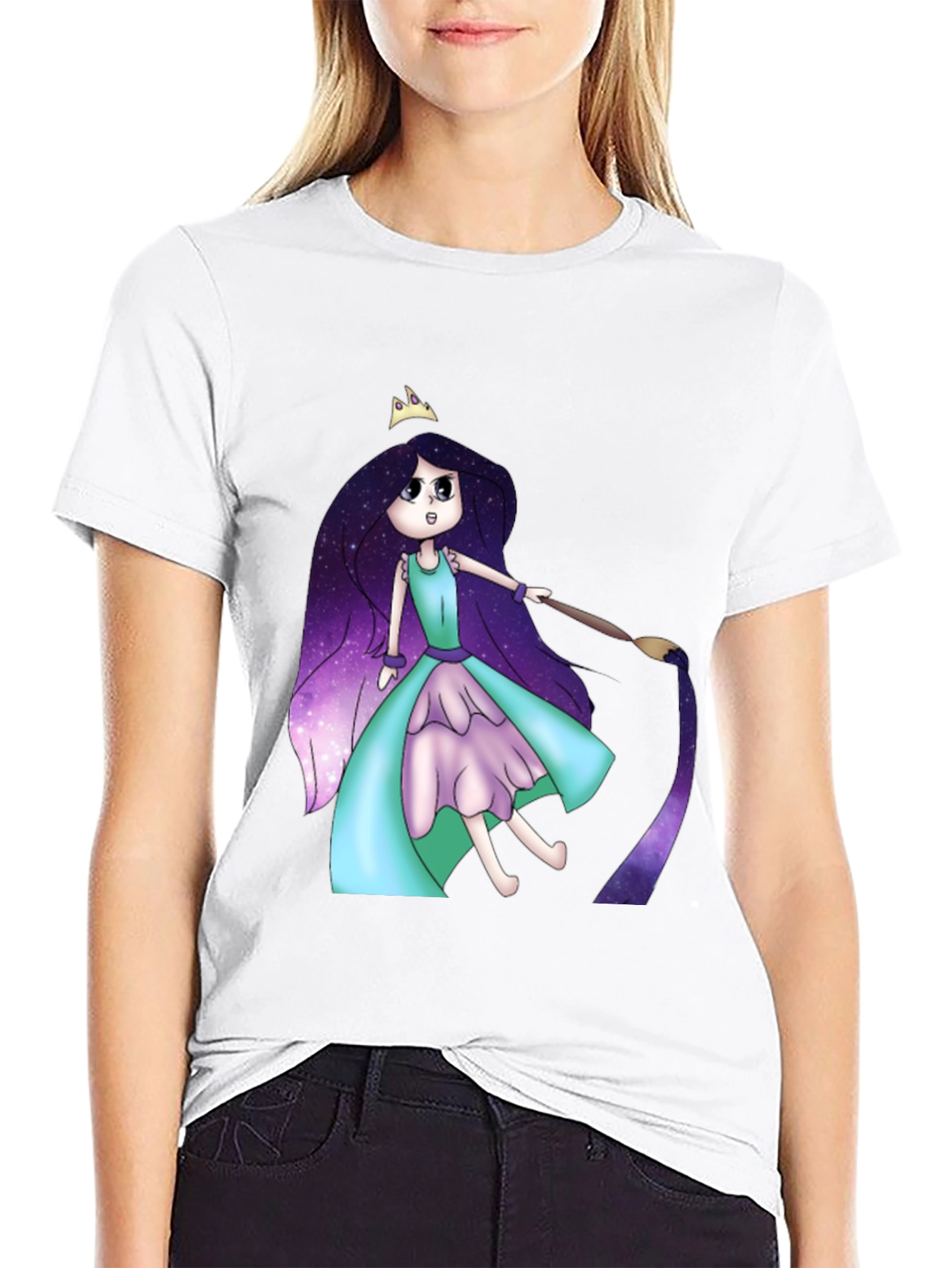 Galaxy Girl Painting T-Shirt - Cool Graphic Tee