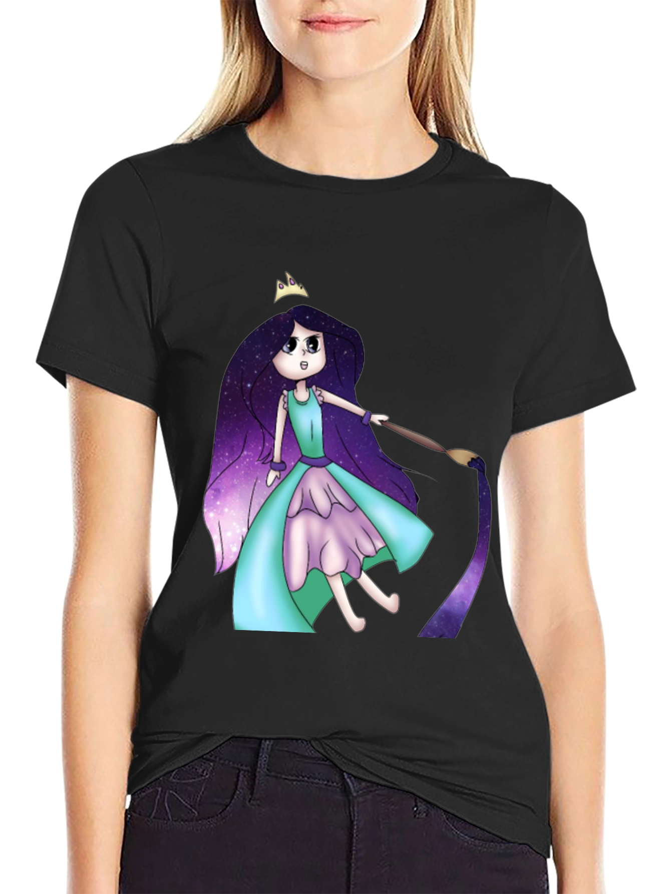 Galaxy Girl Painting T-Shirt - Cool Graphic Tee