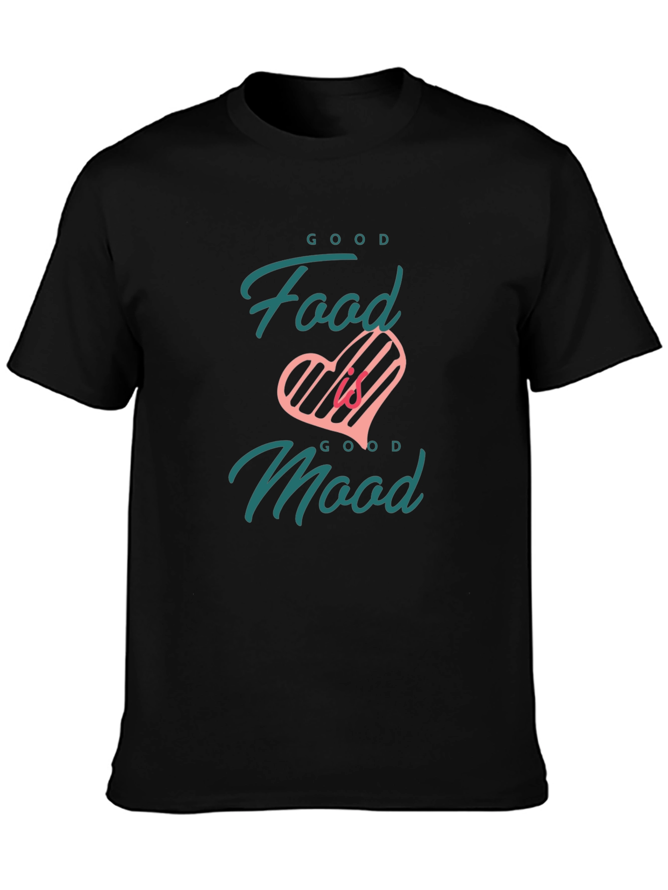 Good Food Good Mood Black Graphic Tee