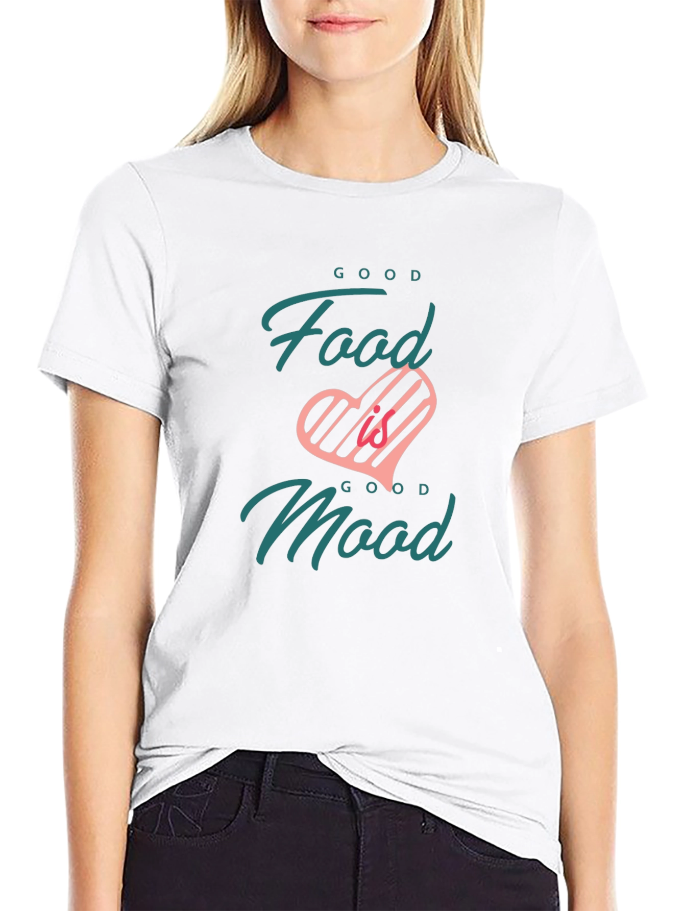 Good Food Good Mood Black Graphic Tee