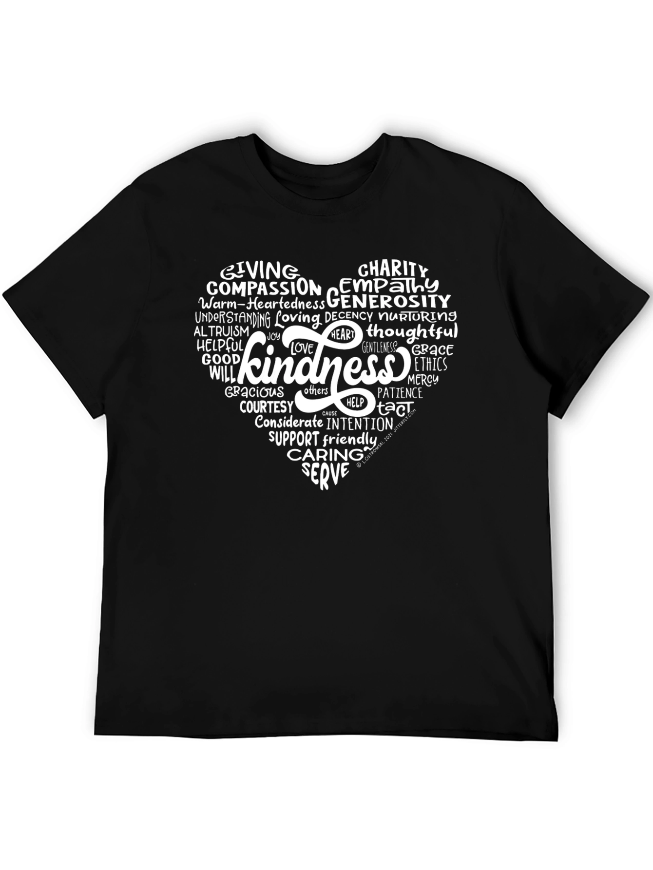 Kindness Heart Graphic Tee - Black