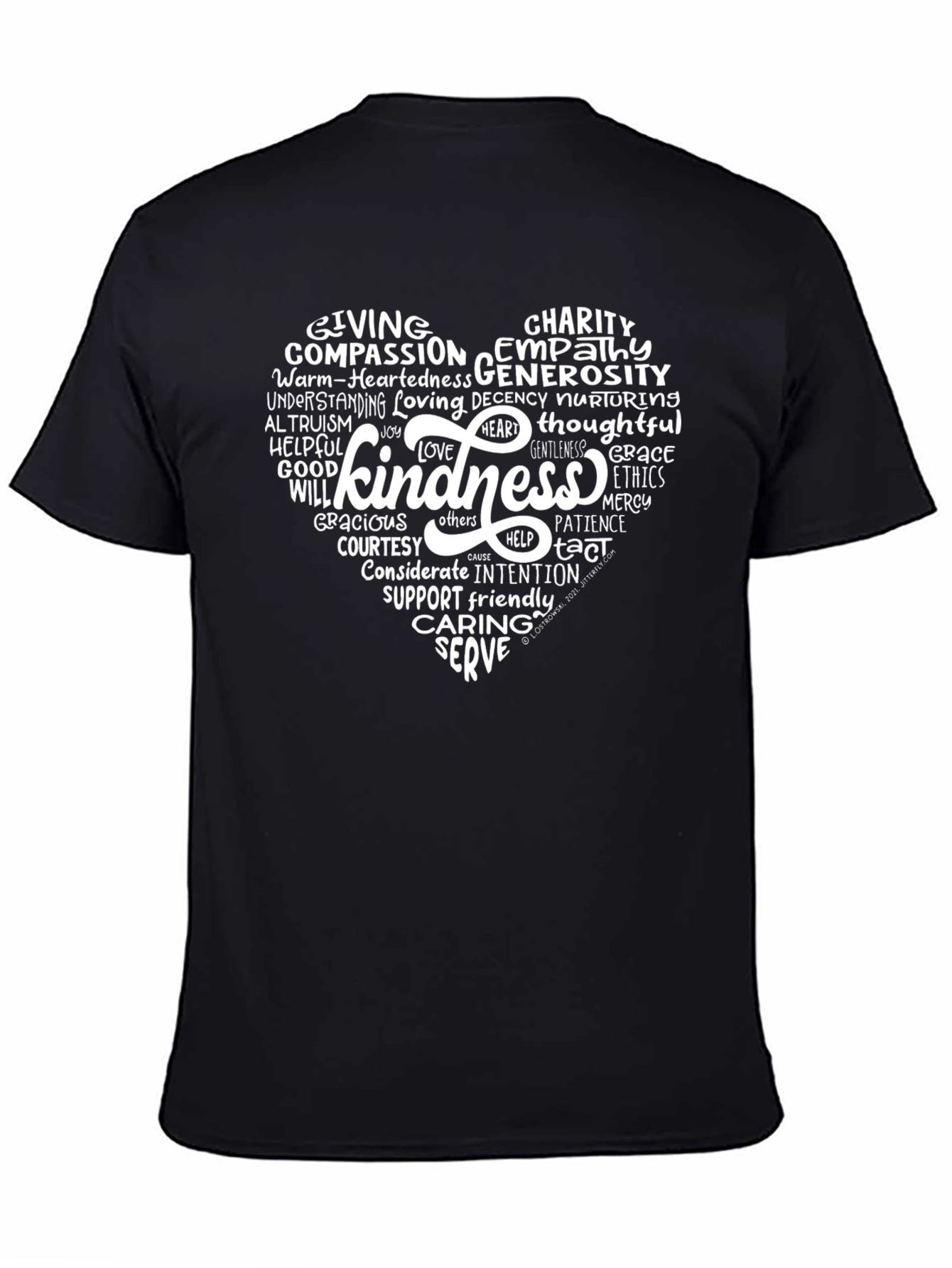 Kindness Heart Graphic Tee - Black