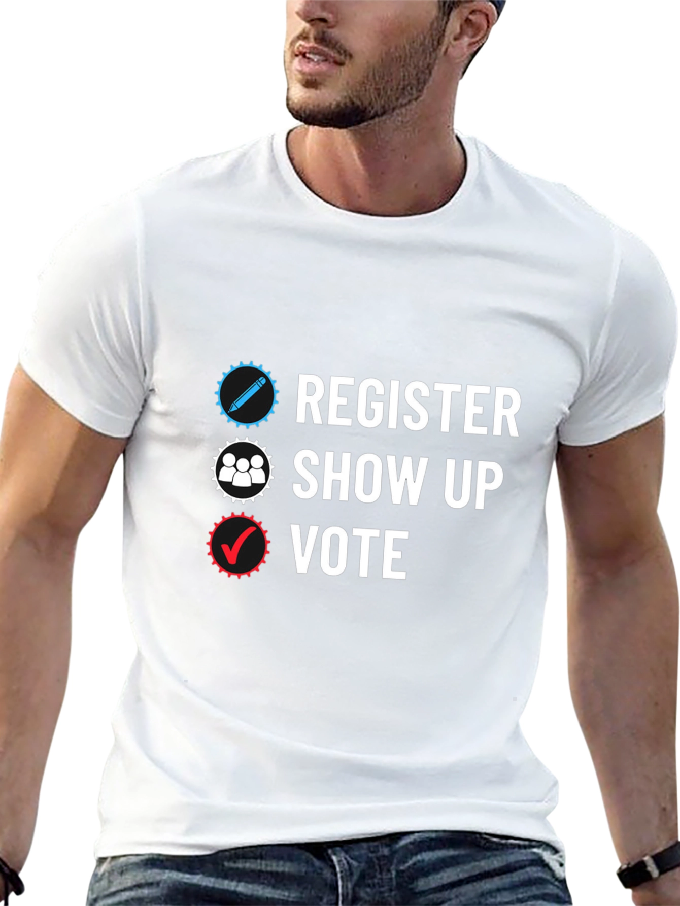 Register Show Up Vote Black T-Shirt