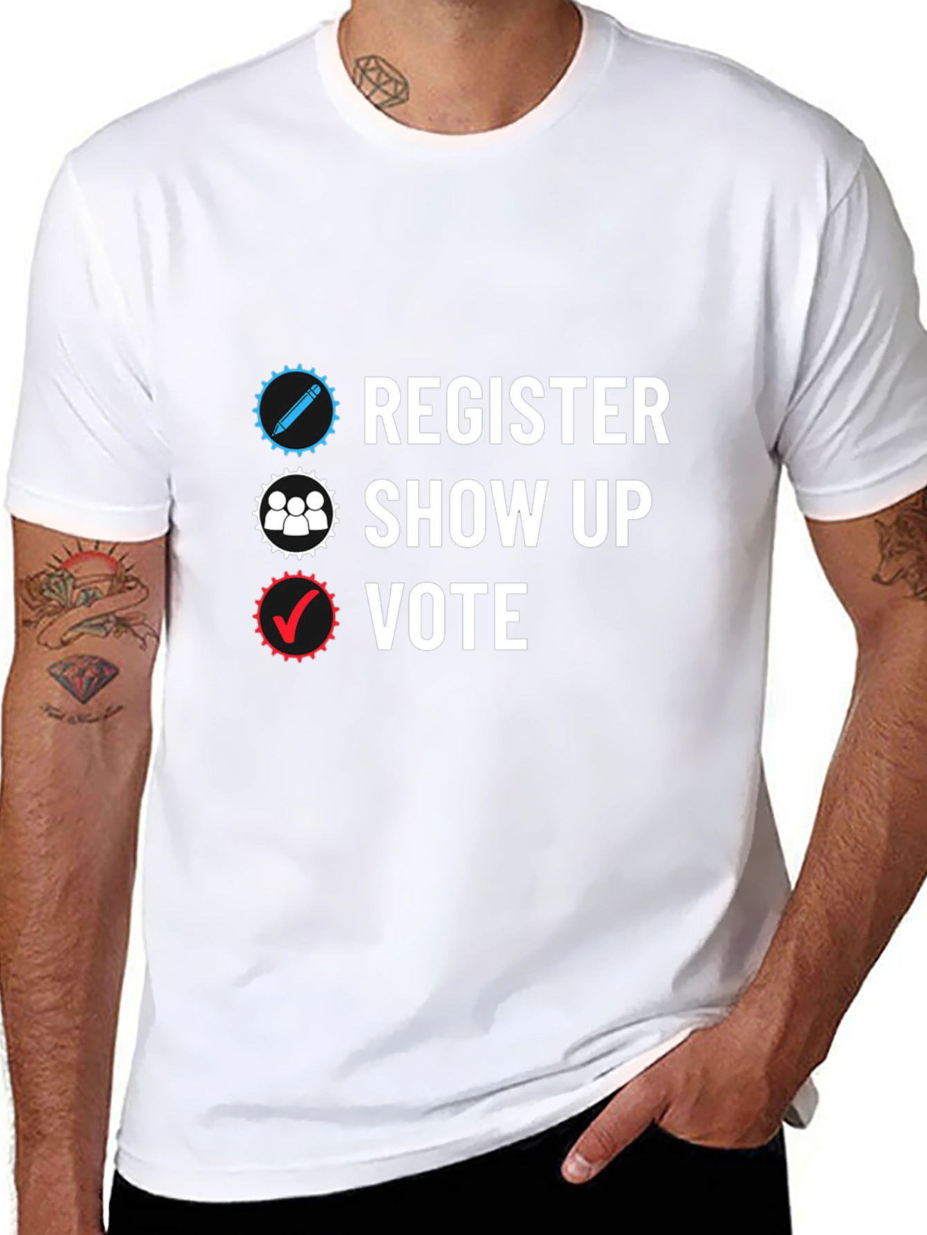 Register Show Up Vote Black T-Shirt