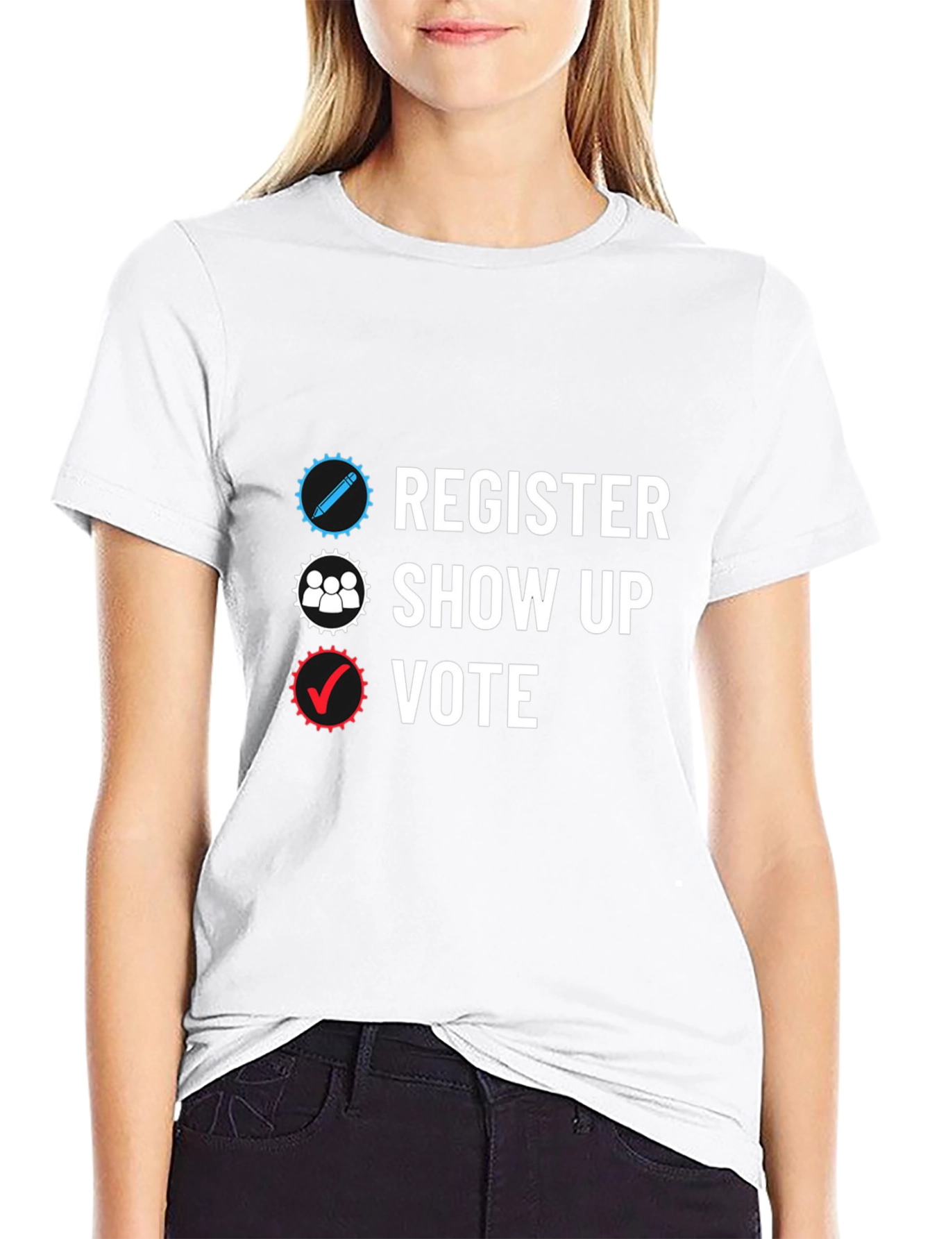 Register Show Up Vote Black T-Shirt