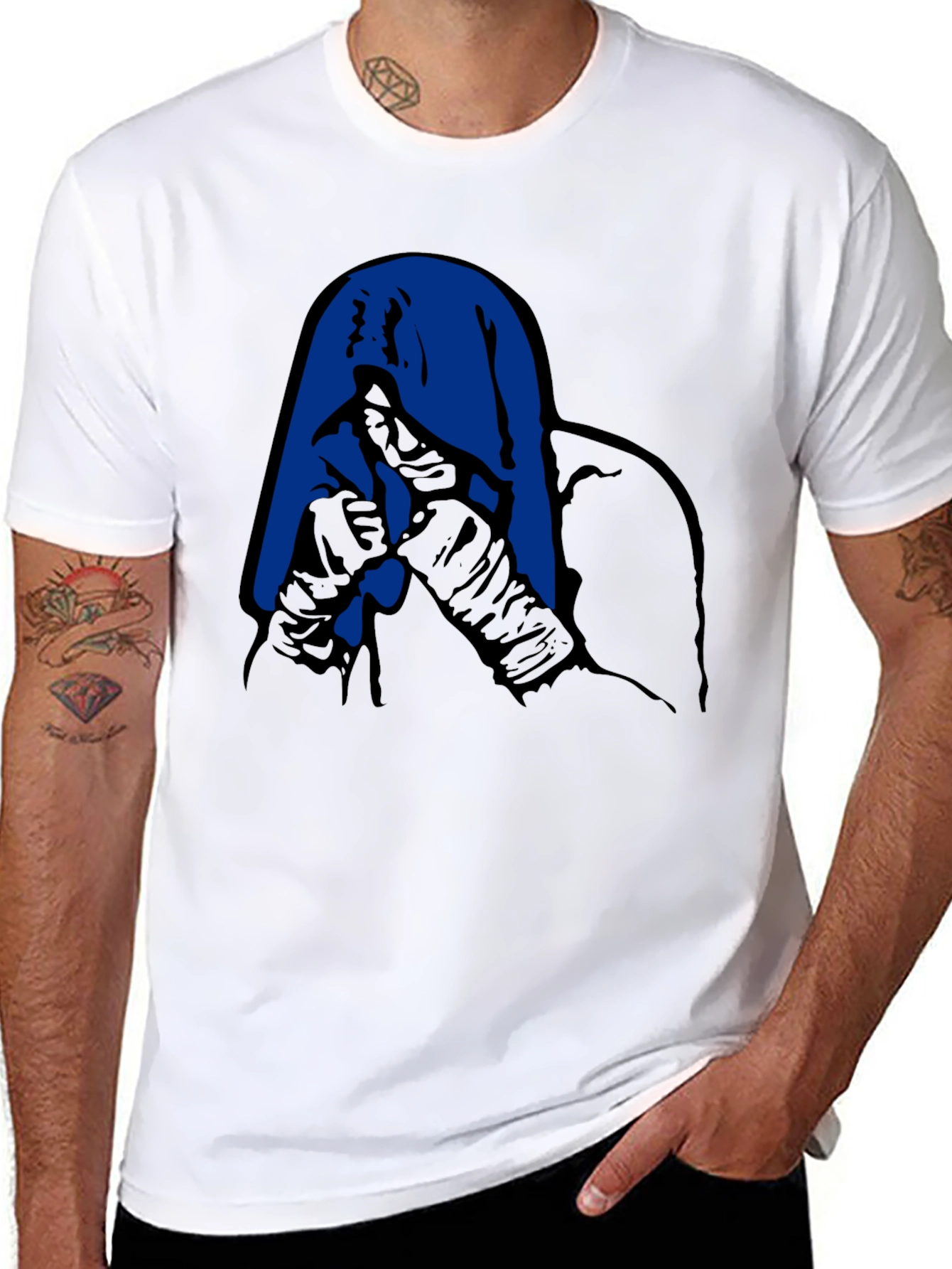 Hooded Graphic Tee - Unique Design Casual Style