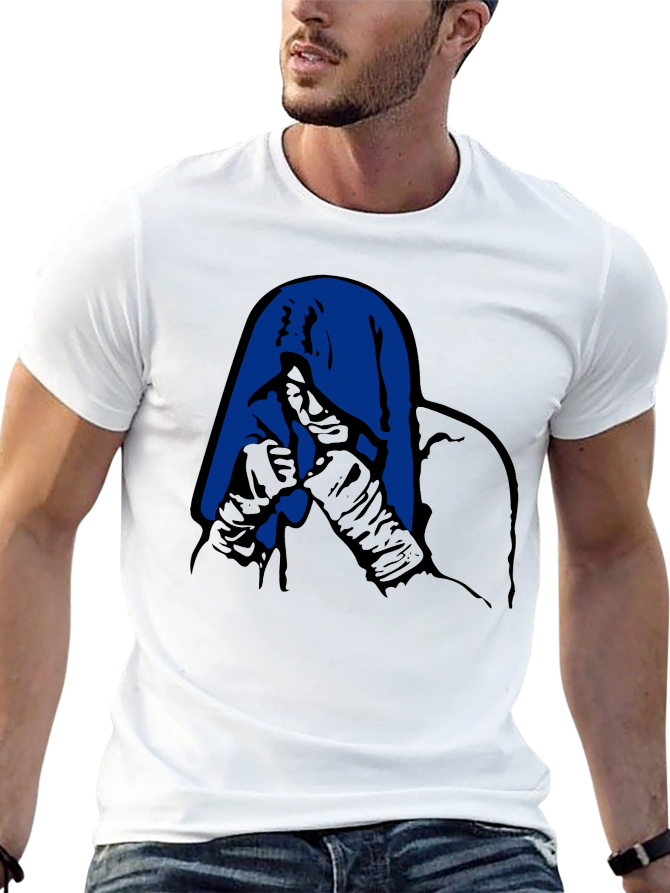 Hooded Graphic Tee - Unique Design Casual Style