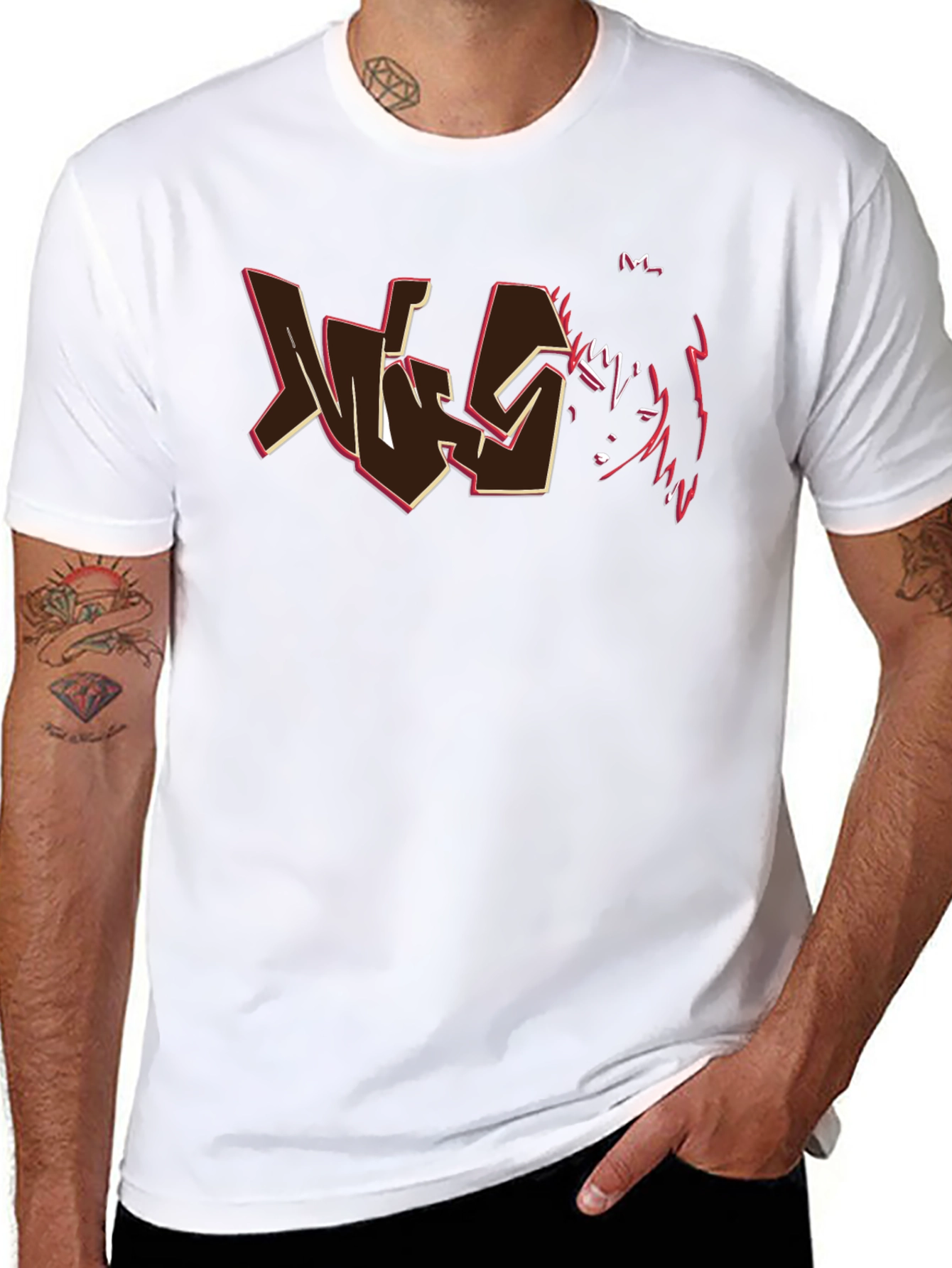 Edgy Graphic T-Shirt - Black Cotton Tee