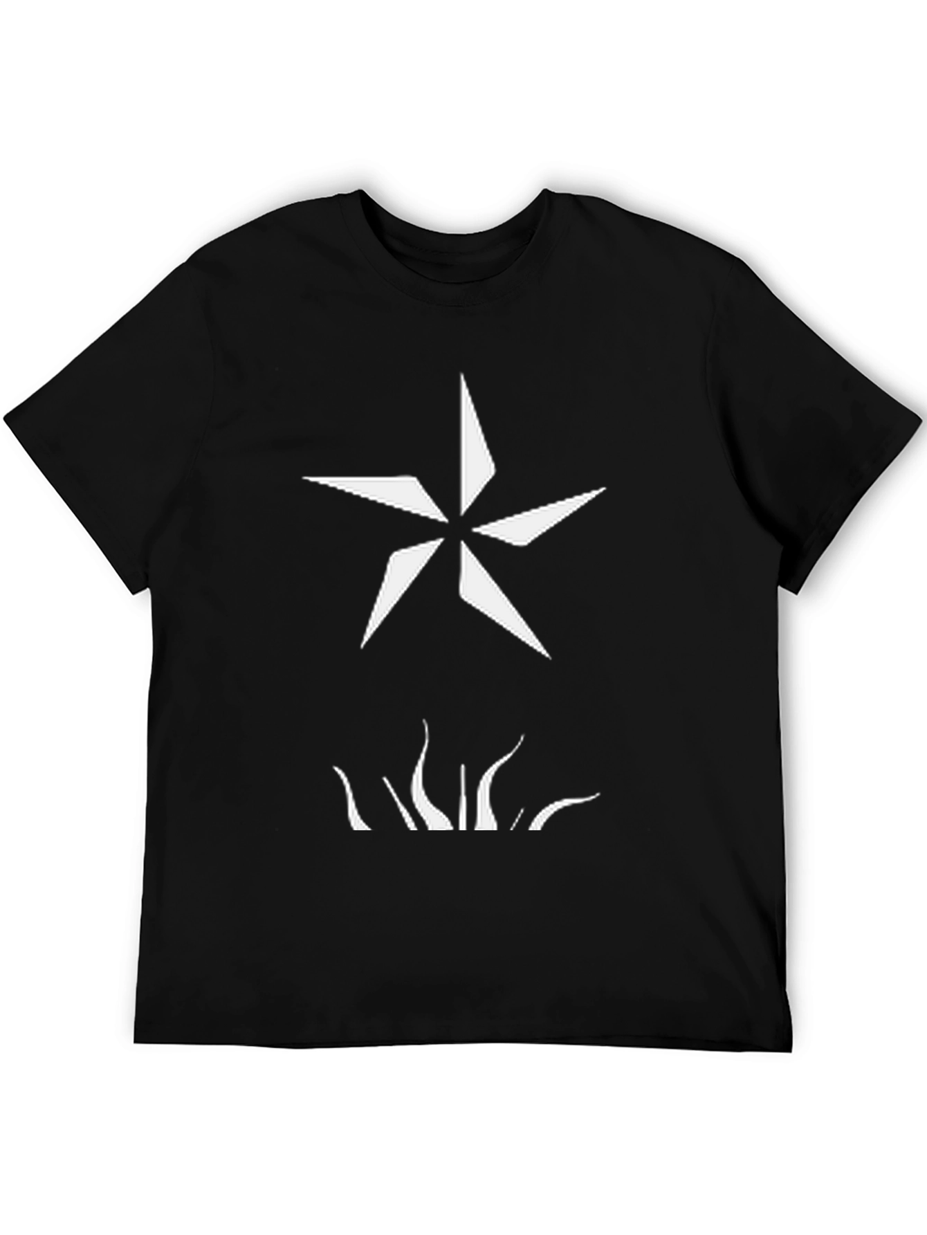 Star Flame Graphic Tee - Stylish Black Cotton T-Shirt