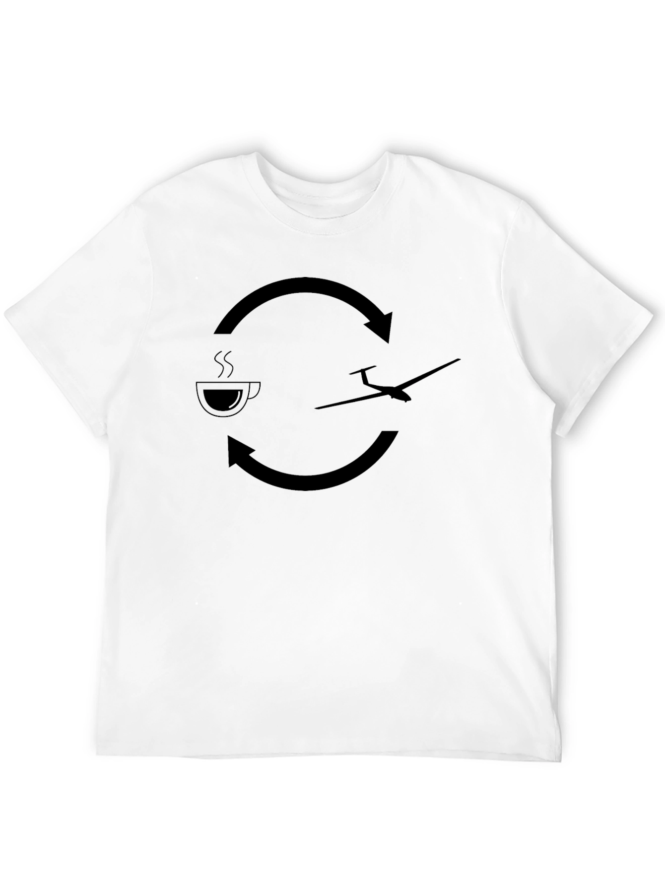 Coffee & Gliding Cycle Black T-Shirt