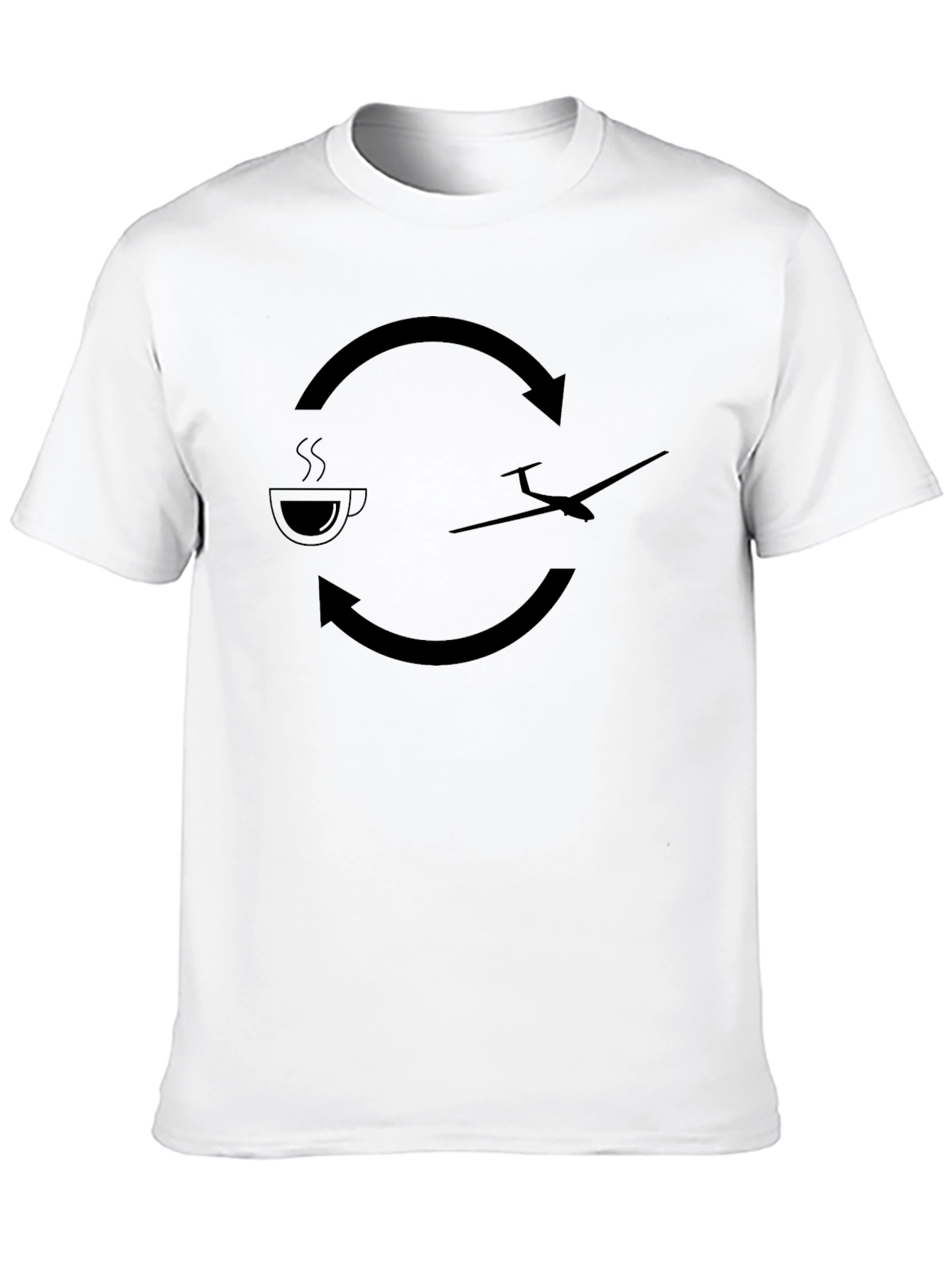 Coffee & Gliding Cycle Black T-Shirt