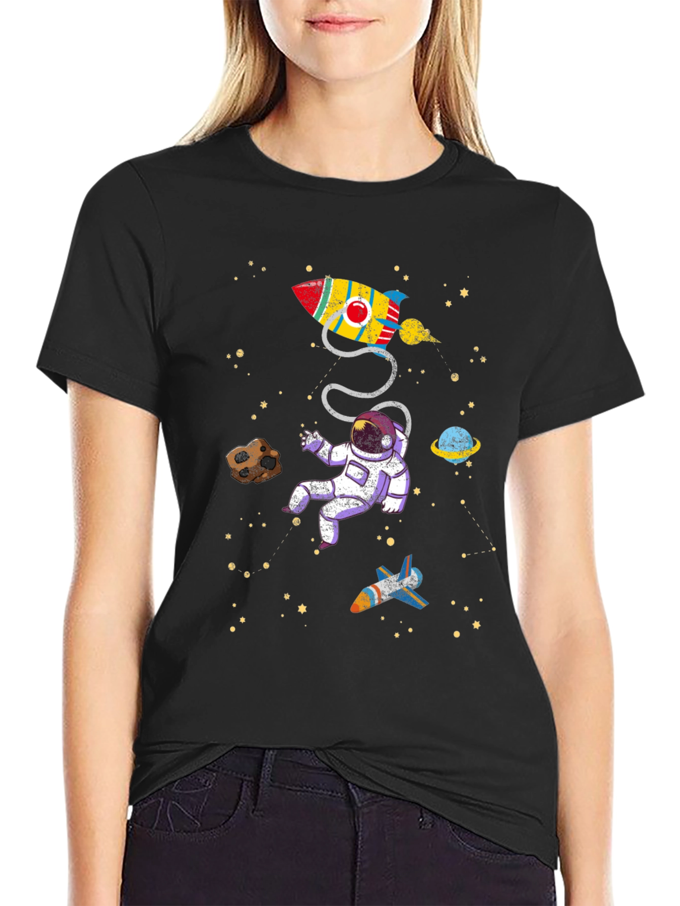 Astronaut in Space Graphic T-Shirt