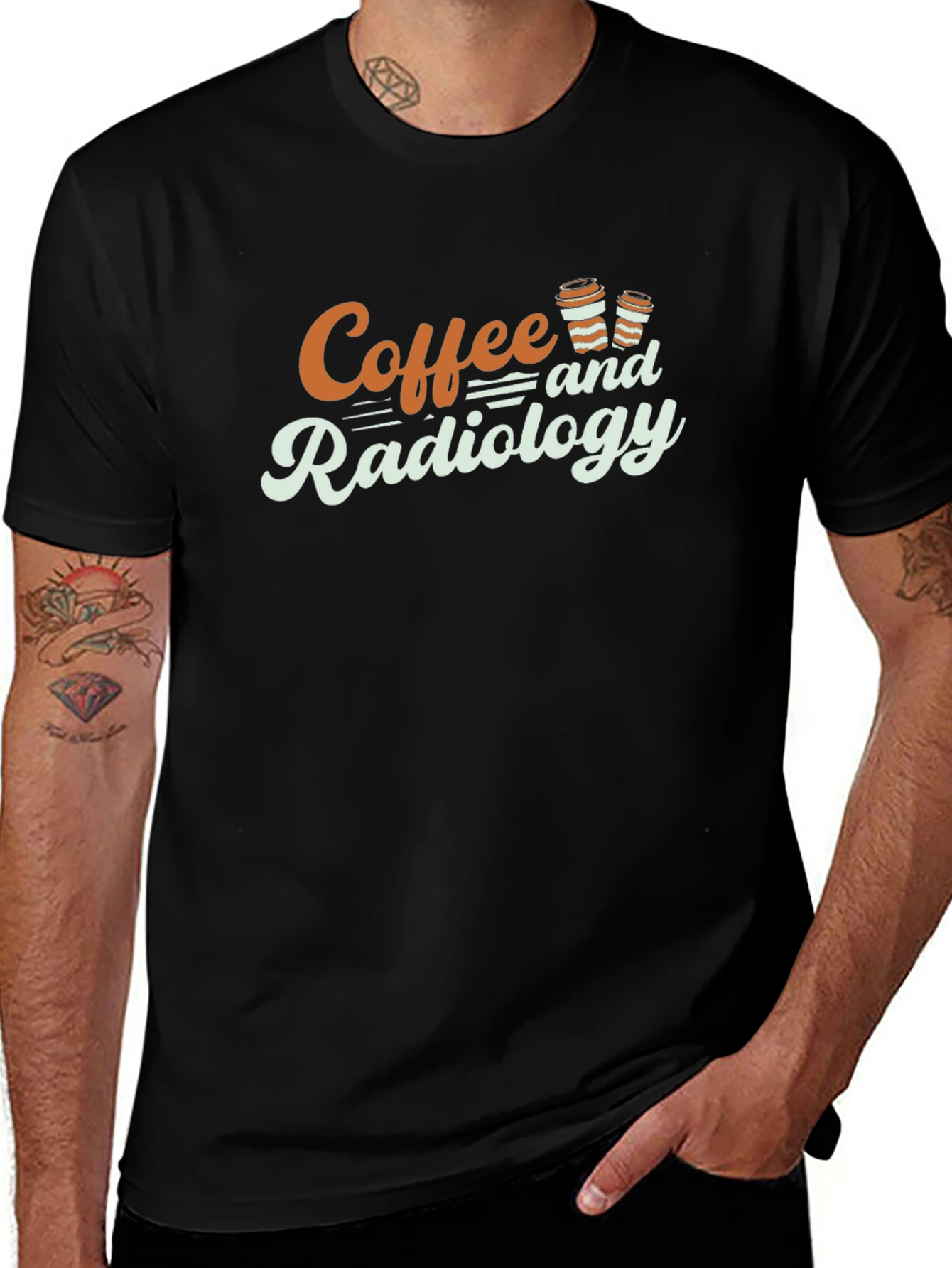 Coffee and Radiology Black Graphic Tee