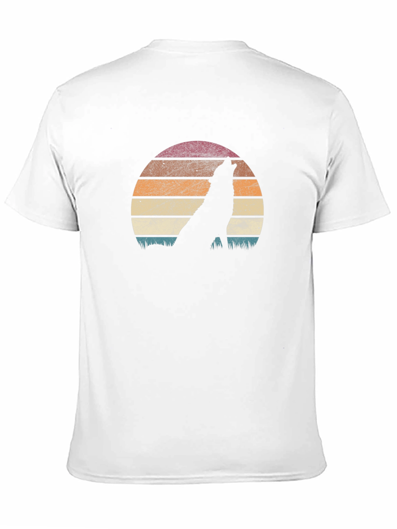 Wolf Silhouette Sunset Graphic Tee - Black T-Shirt