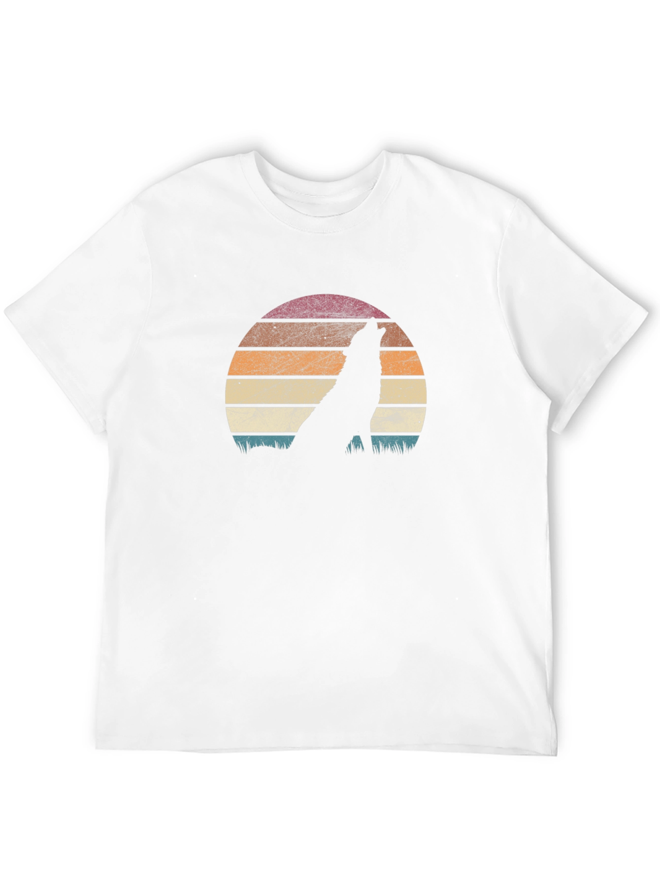 Wolf Silhouette Sunset Graphic Tee - Black T-Shirt