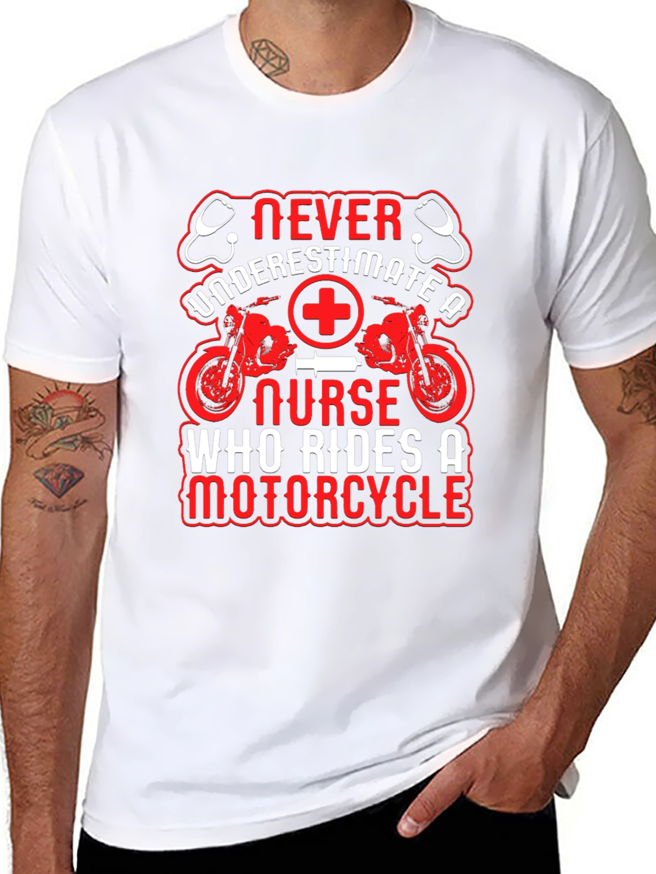 Nurse Motorcycle Graphic T-Shirt - Ride with Pride!