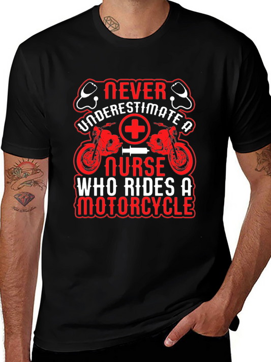 Nurse Motorcycle Graphic T-Shirt - Ride with Pride!