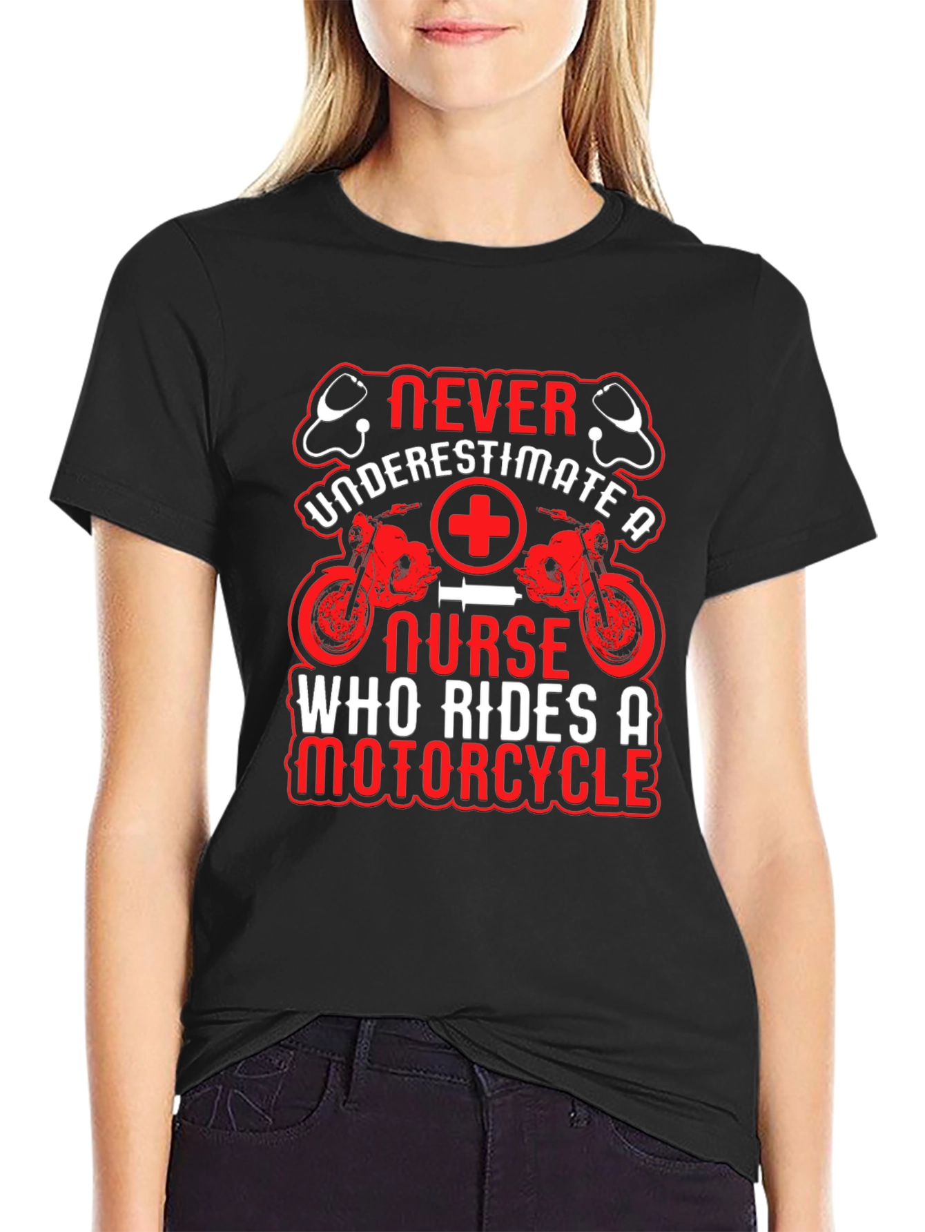 Nurse Motorcycle Graphic T-Shirt - Ride with Pride!