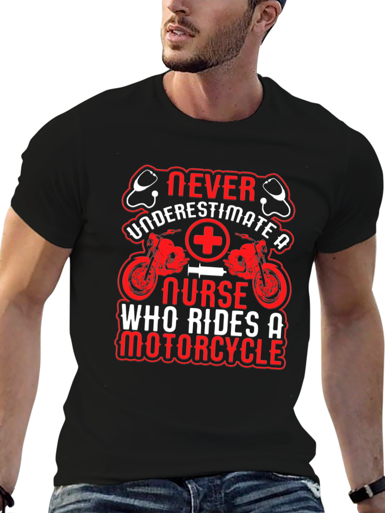 Nurse Motorcycle Graphic T-Shirt - Ride with Pride!