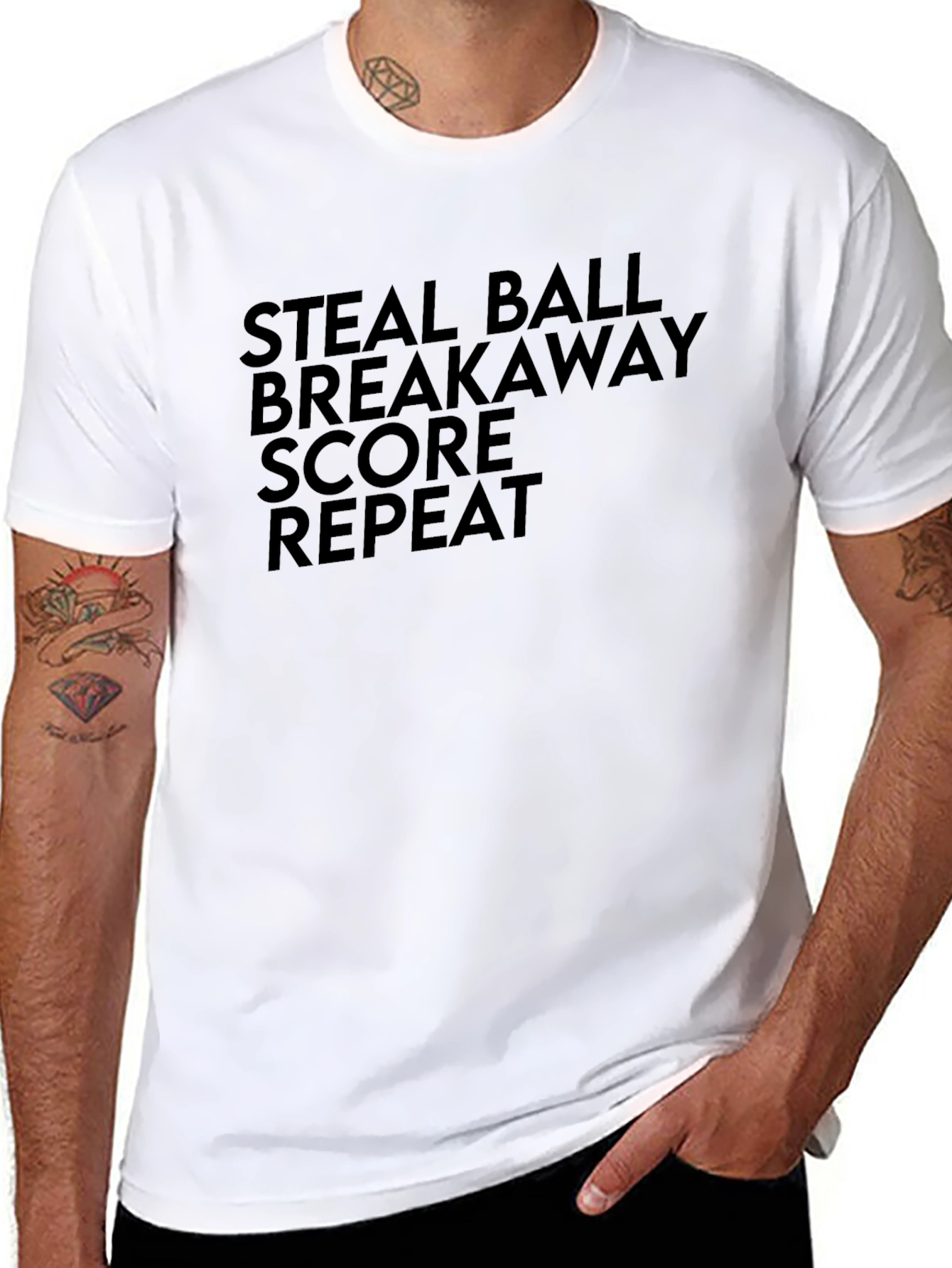Steal Ball Breakaway Mens Black Graphic Tee