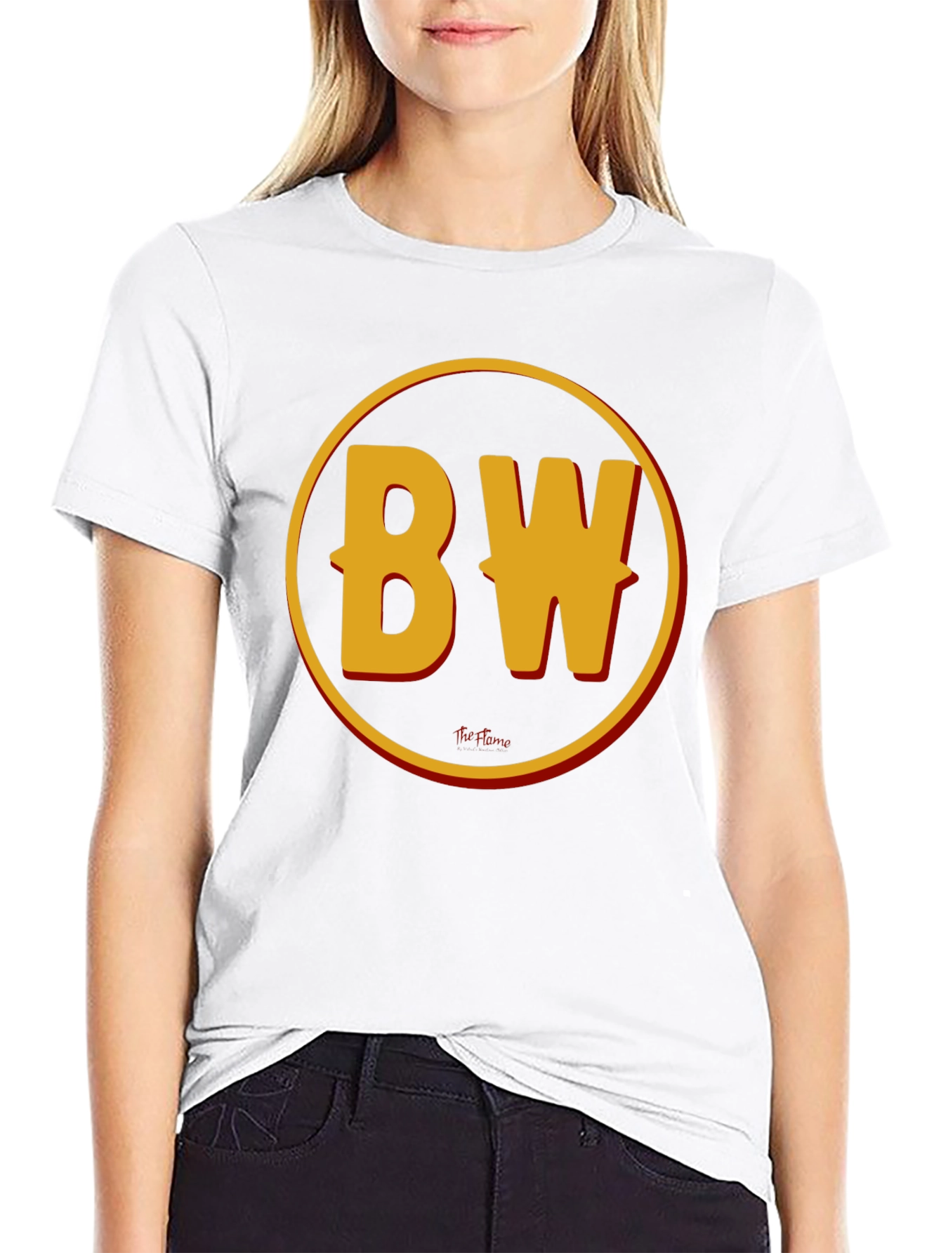 BW Initials Graphic Print Black T-Shirt