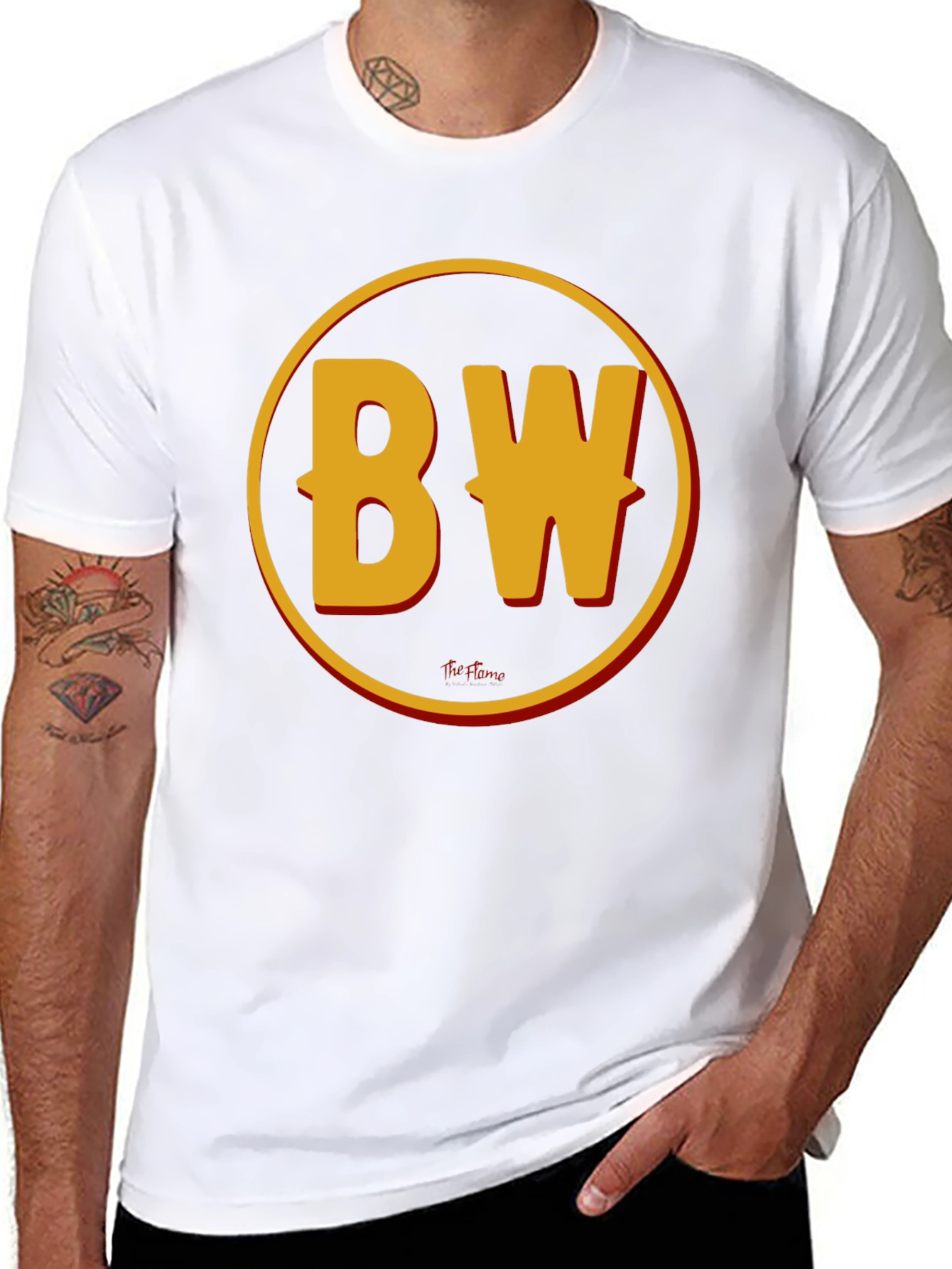 BW Initials Graphic Print Black T-Shirt