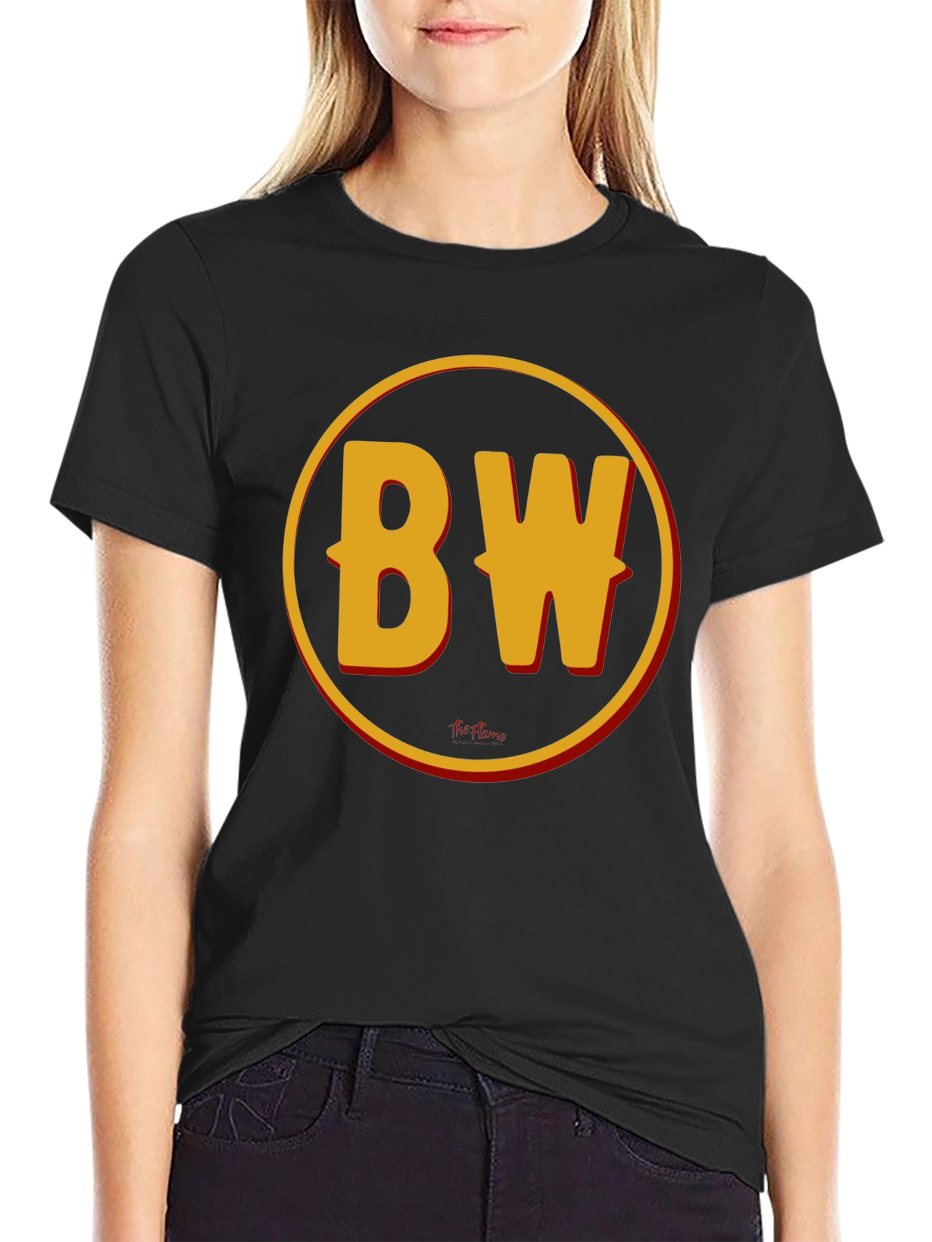 BW Initials Graphic Print Black T-Shirt