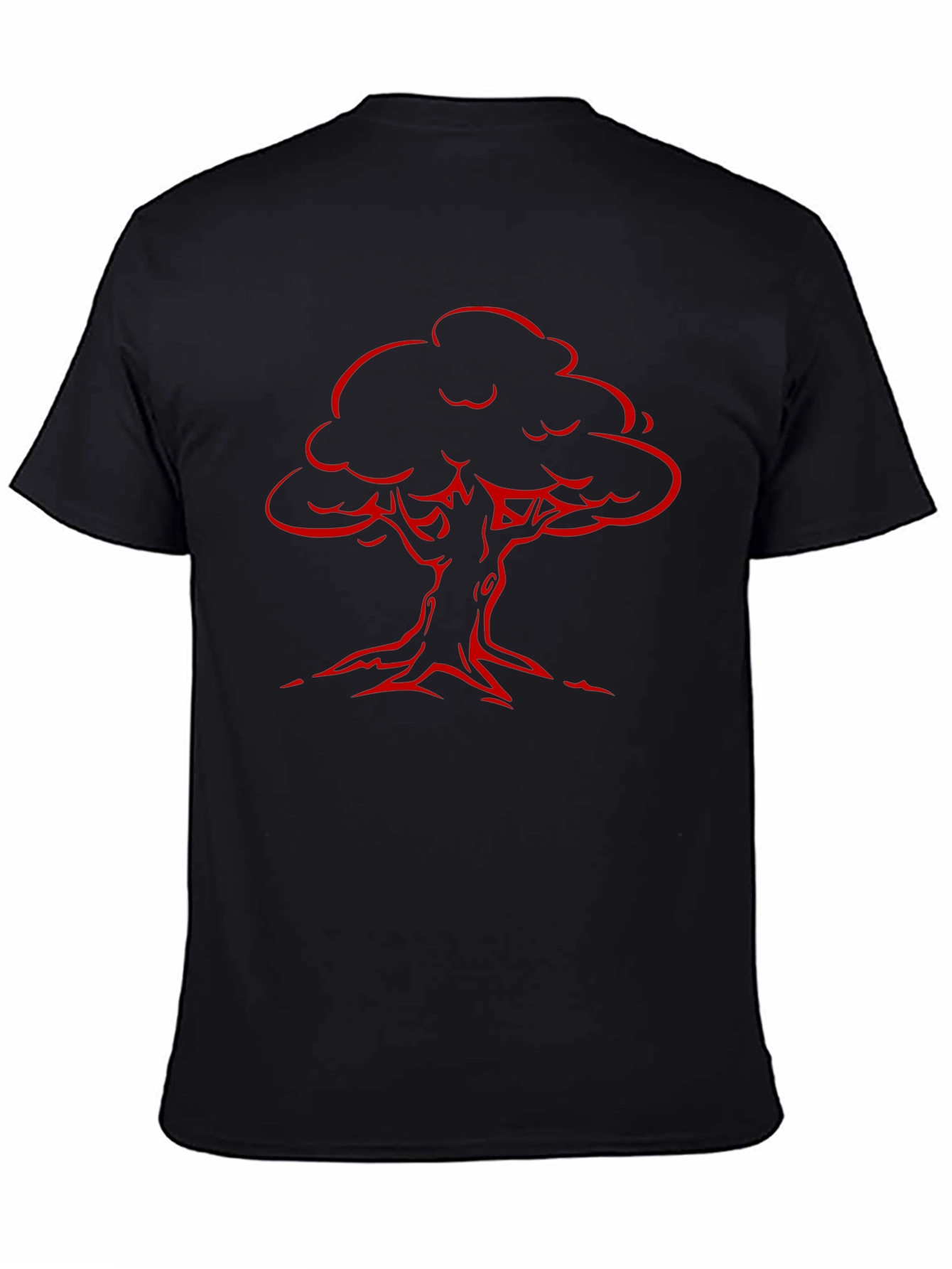 Red Tree Graphic Black T-Shirt