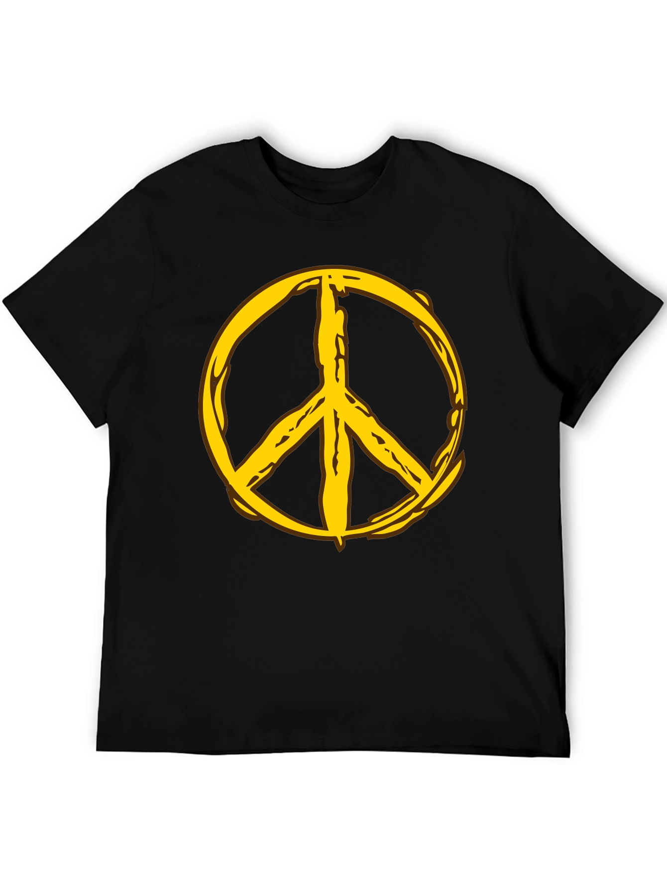 Peace Symbol Graphic Tee - Black Cotton Comfort