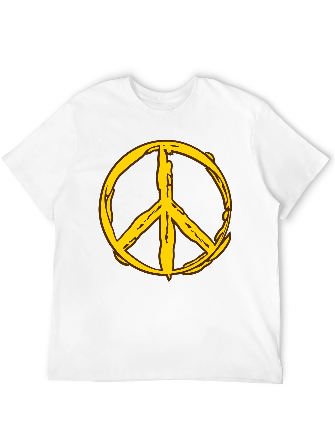 Peace Symbol Graphic Tee - Black Cotton Comfort
