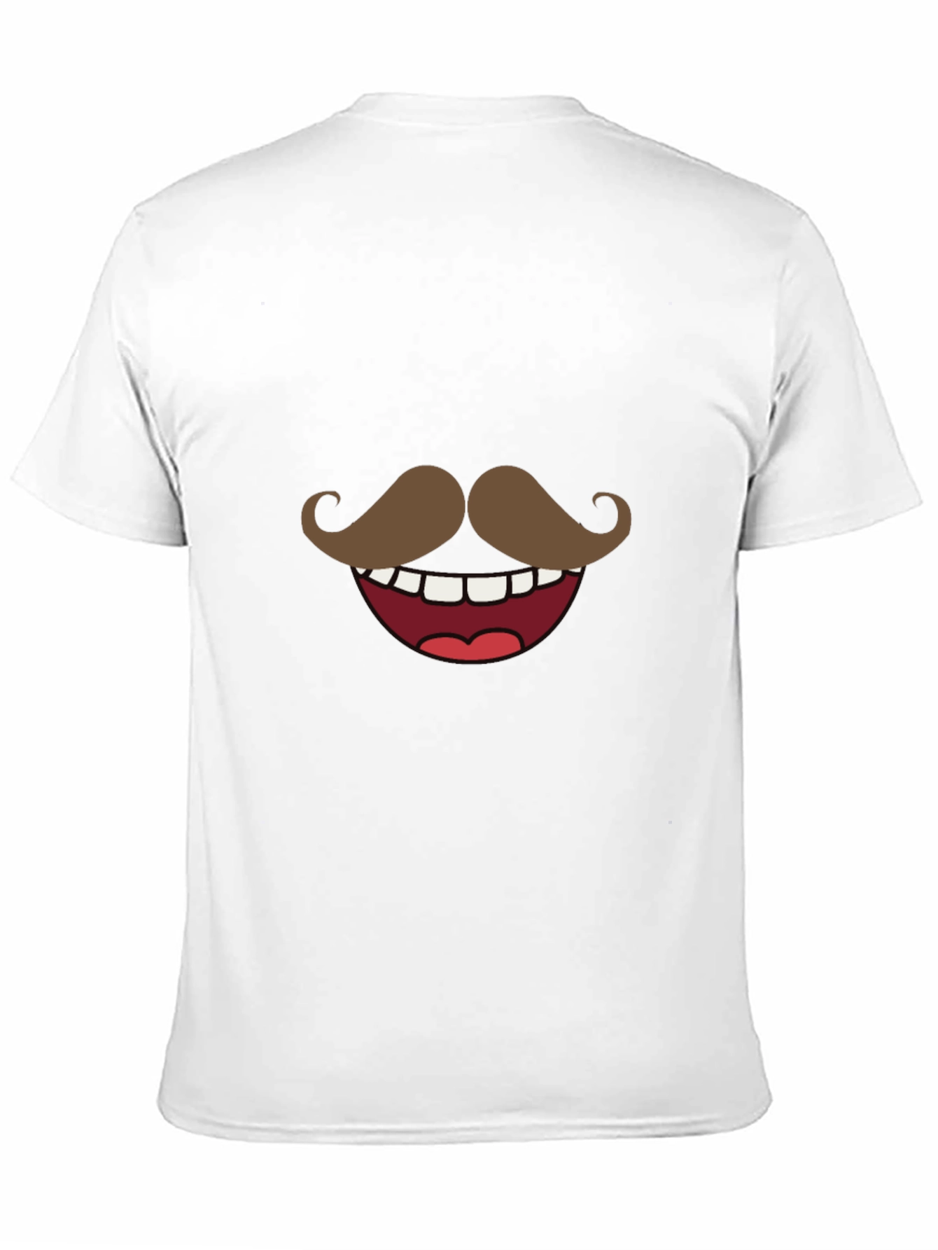 Funny Mustache Smile Graphic Tee - Black
