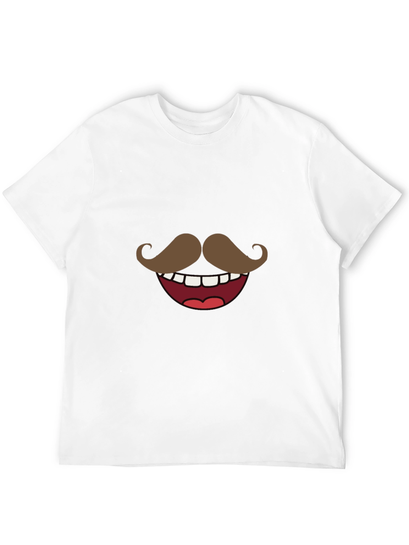 Funny Mustache Smile Graphic Tee - Black