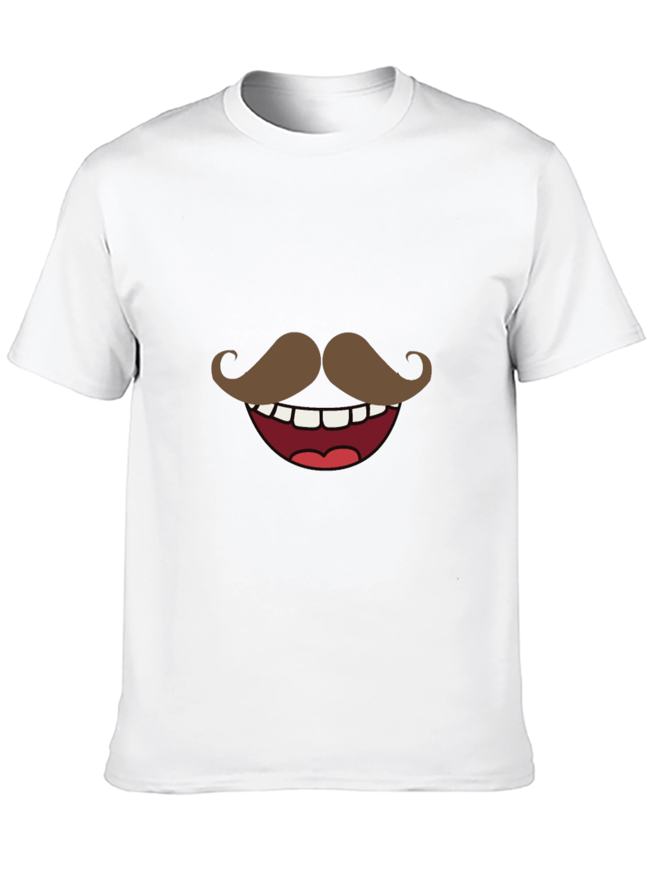 Funny Mustache Smile Graphic Tee - Black