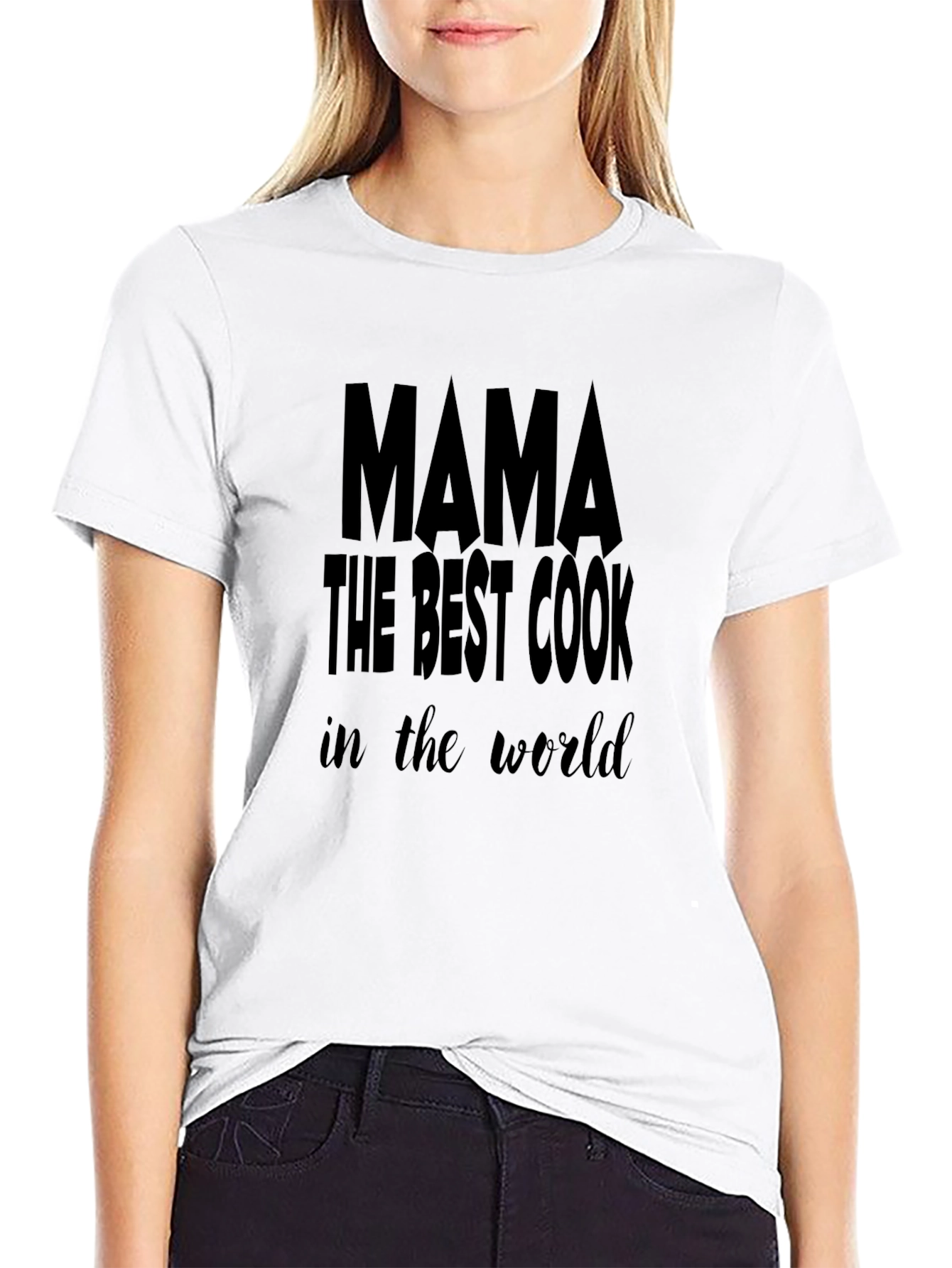 Mama Best Cook T-Shirt - Black Cotton Graphic Tee
