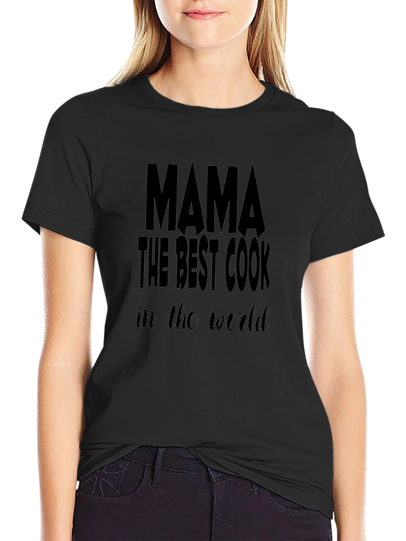 Mama Best Cook T-Shirt - Black Cotton Graphic Tee