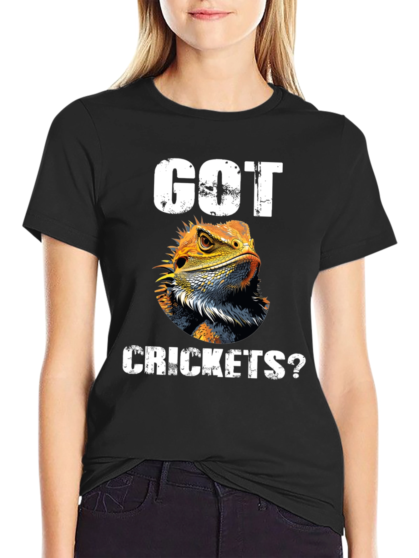 Got Crickets? Lizard Pet Lover Graphic T-Shirt