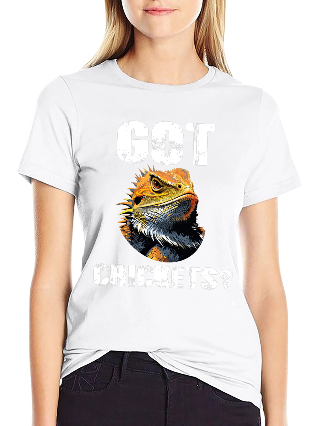 Got Crickets? Lizard Pet Lover Graphic T-Shirt