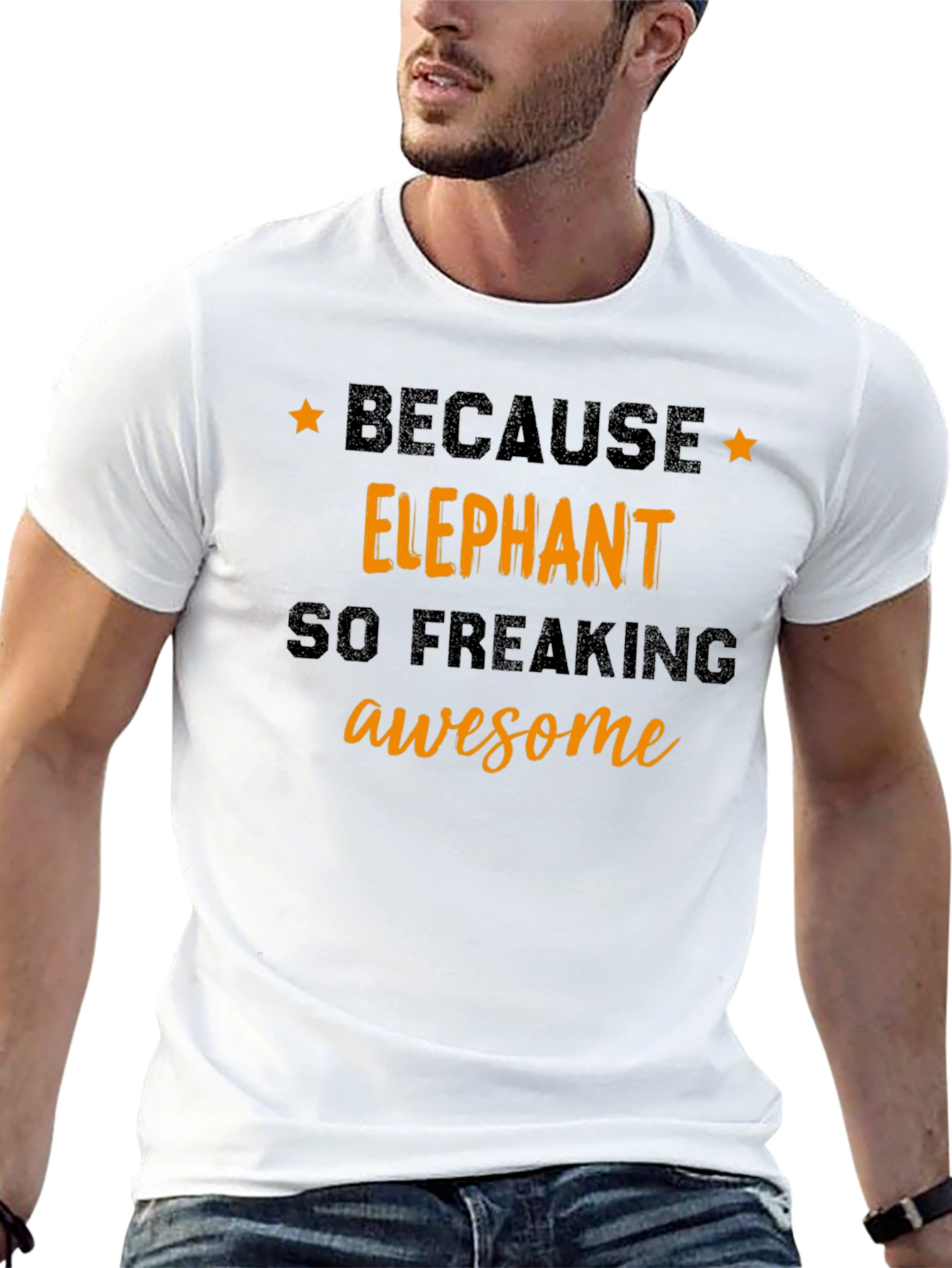 Elephant Awesome Black Tee Shirt