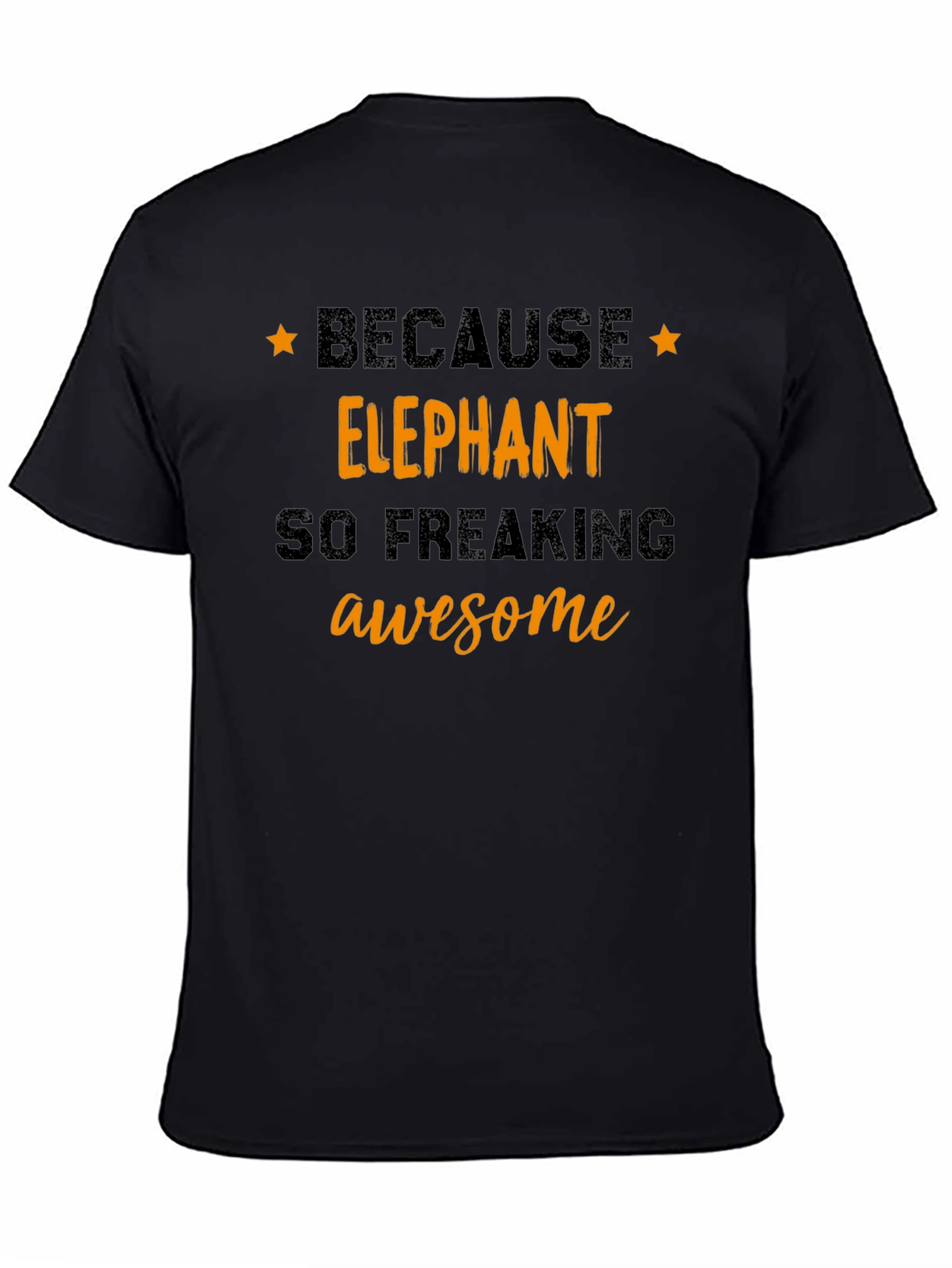 Elephant Awesome Black Tee Shirt