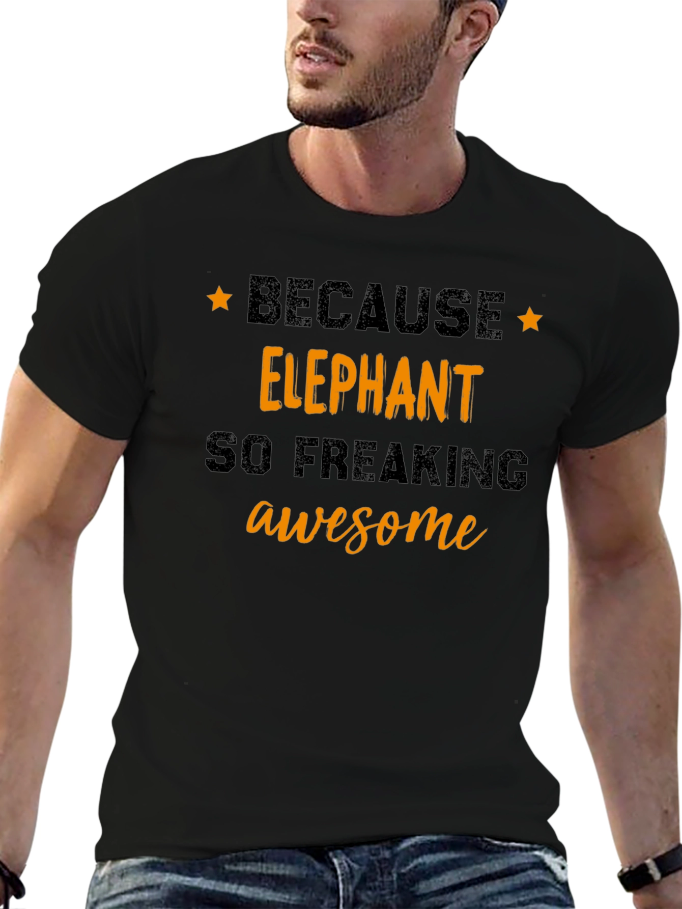 Elephant Awesome Black Tee Shirt